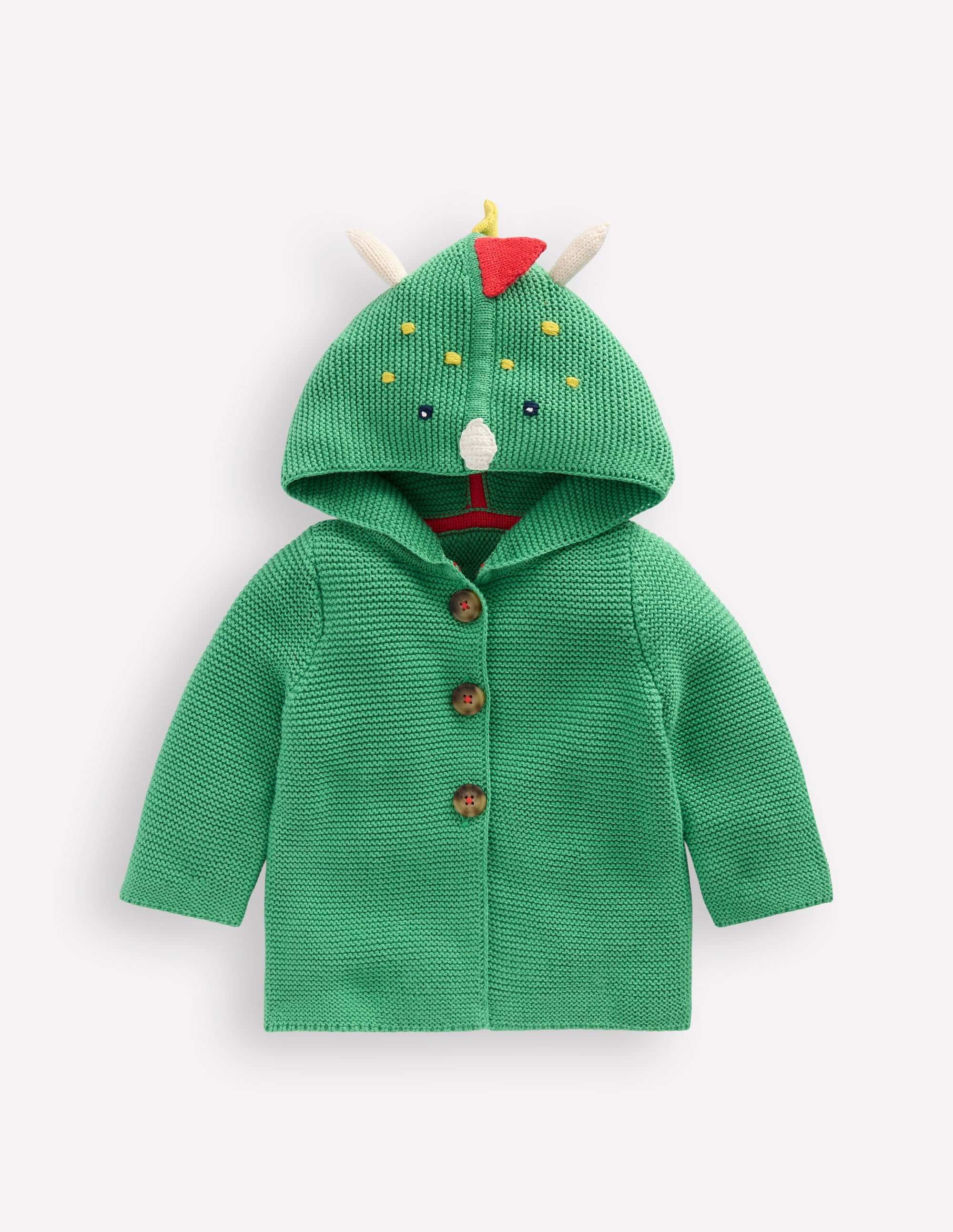 Novelty Cotton Knitted Jacket-Aloe Green Dino - Image 1