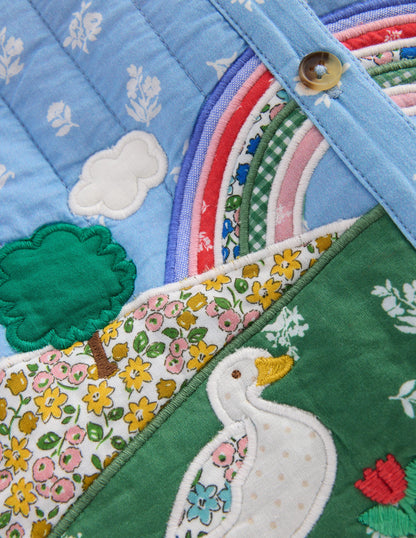 Appliqué Quilted Jacket-Multi Patchwork-3