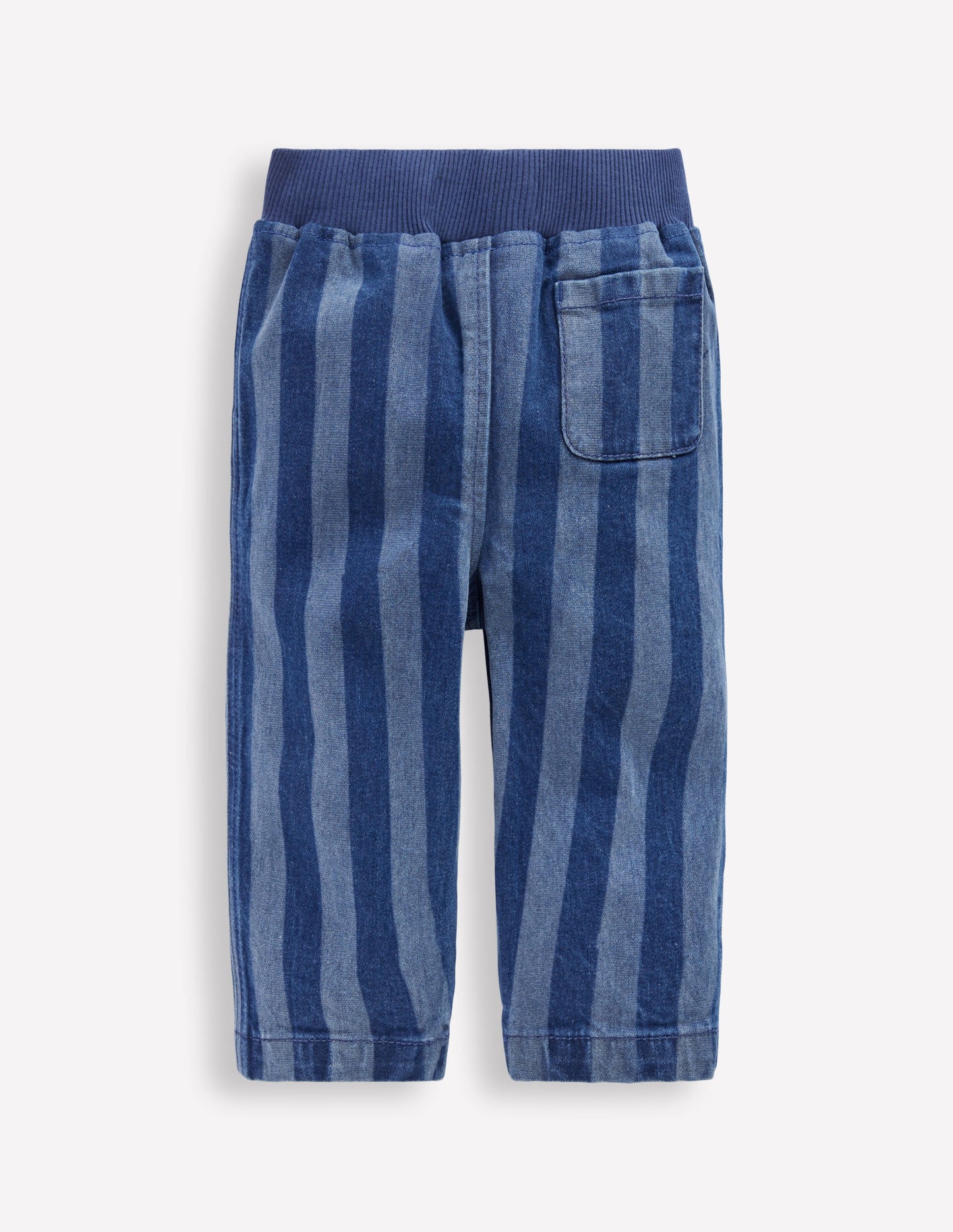 Denim Pull On Trousers-Denim Stripe