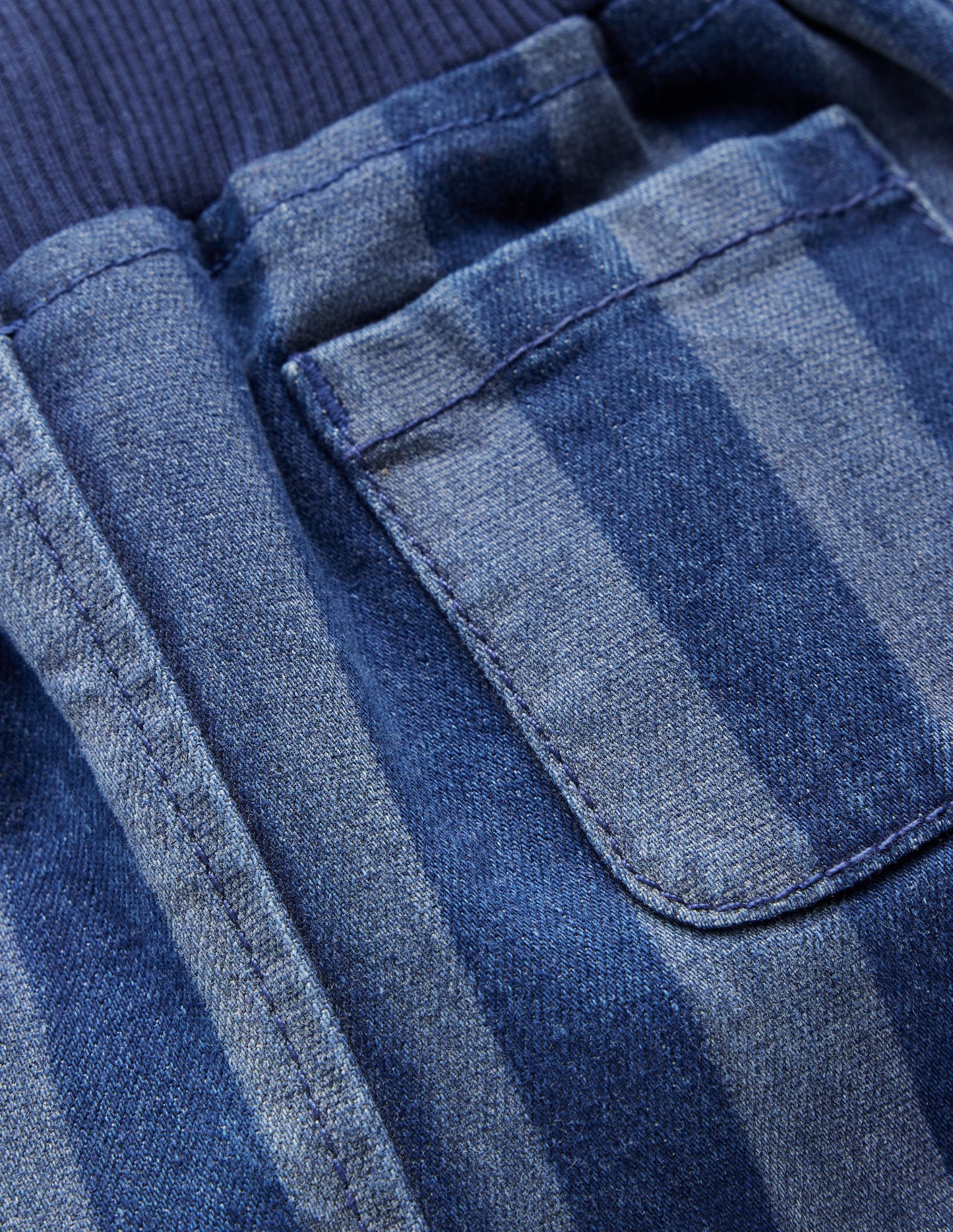 Denim Pull On Trousers-Denim Stripe