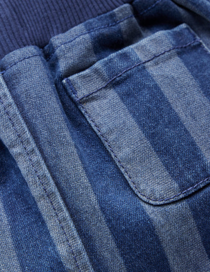 Denim Pull On Trousers-Denim Stripe-3