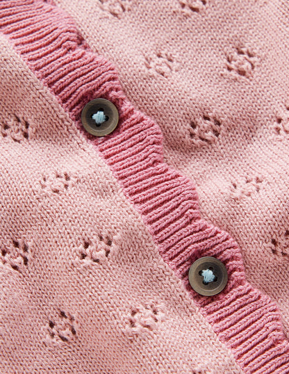 Scalloped Cardigan-Vintage Pink-3