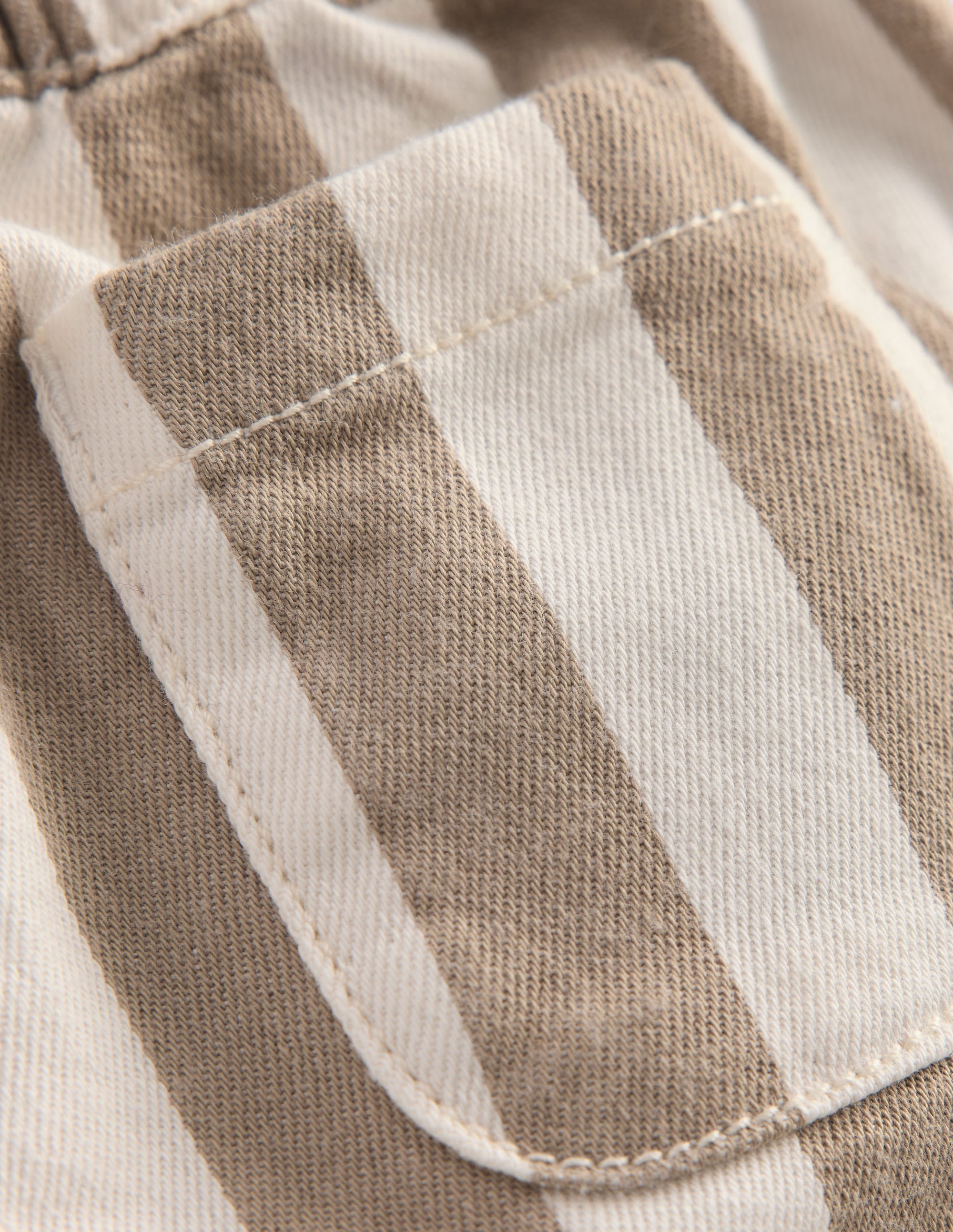 Cotton Pull-on Trousers-Neutral Stripe - Image 3
