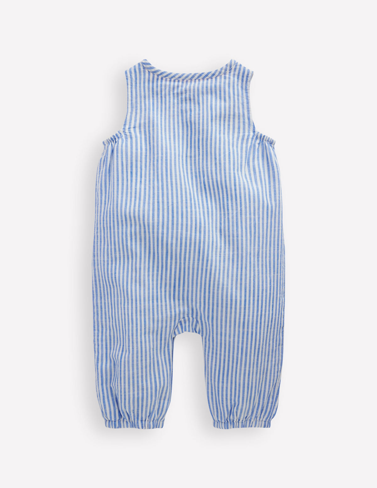 Button Down Romper-Glacier Blue Ocean Embroidery - Image 2