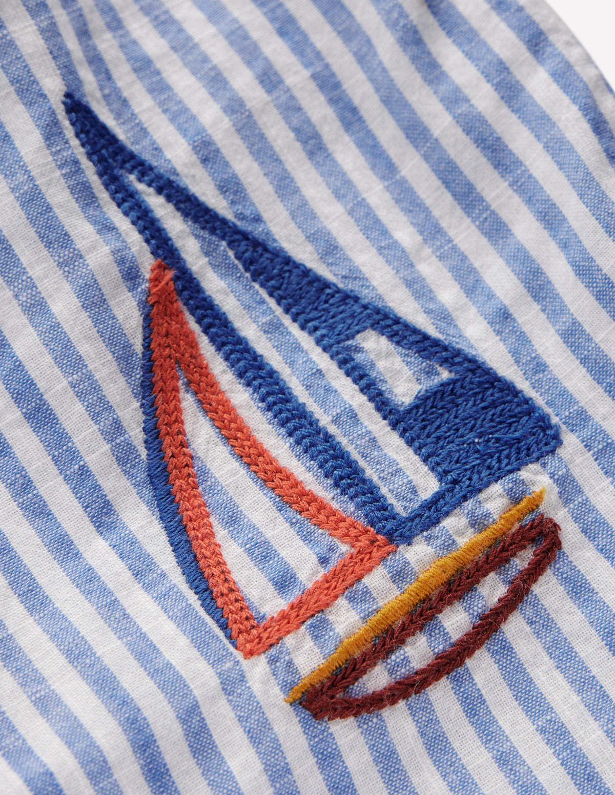 Button Down Romper-Glacier Blue Ocean Embroidery - Image 3
