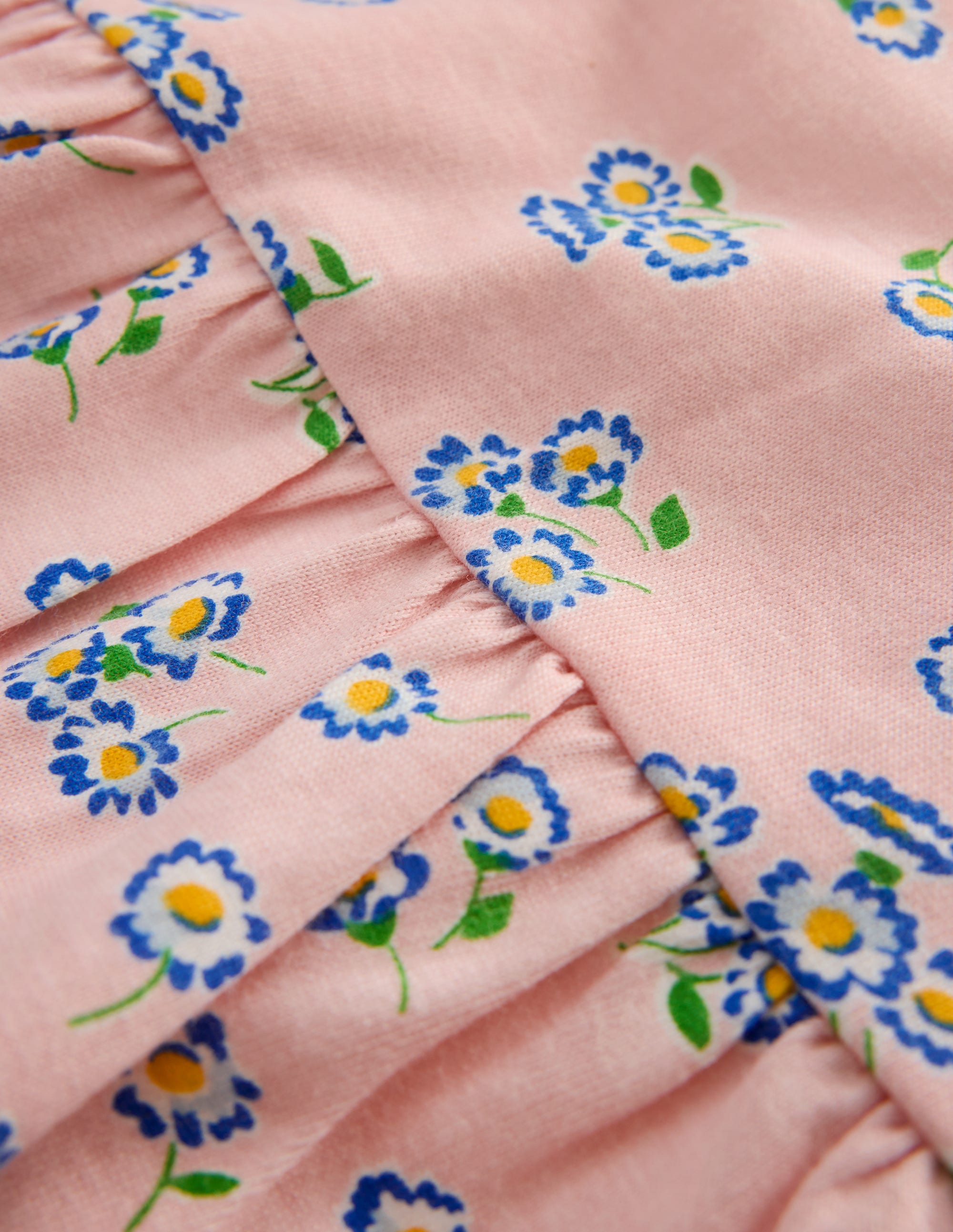Broderie Trim Jersey Dress-Pink Ditsy Floral - Image 3