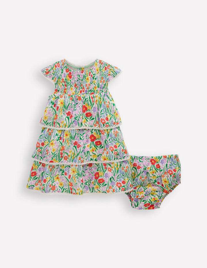Tiered Woven Dress-Multi Spring Floral