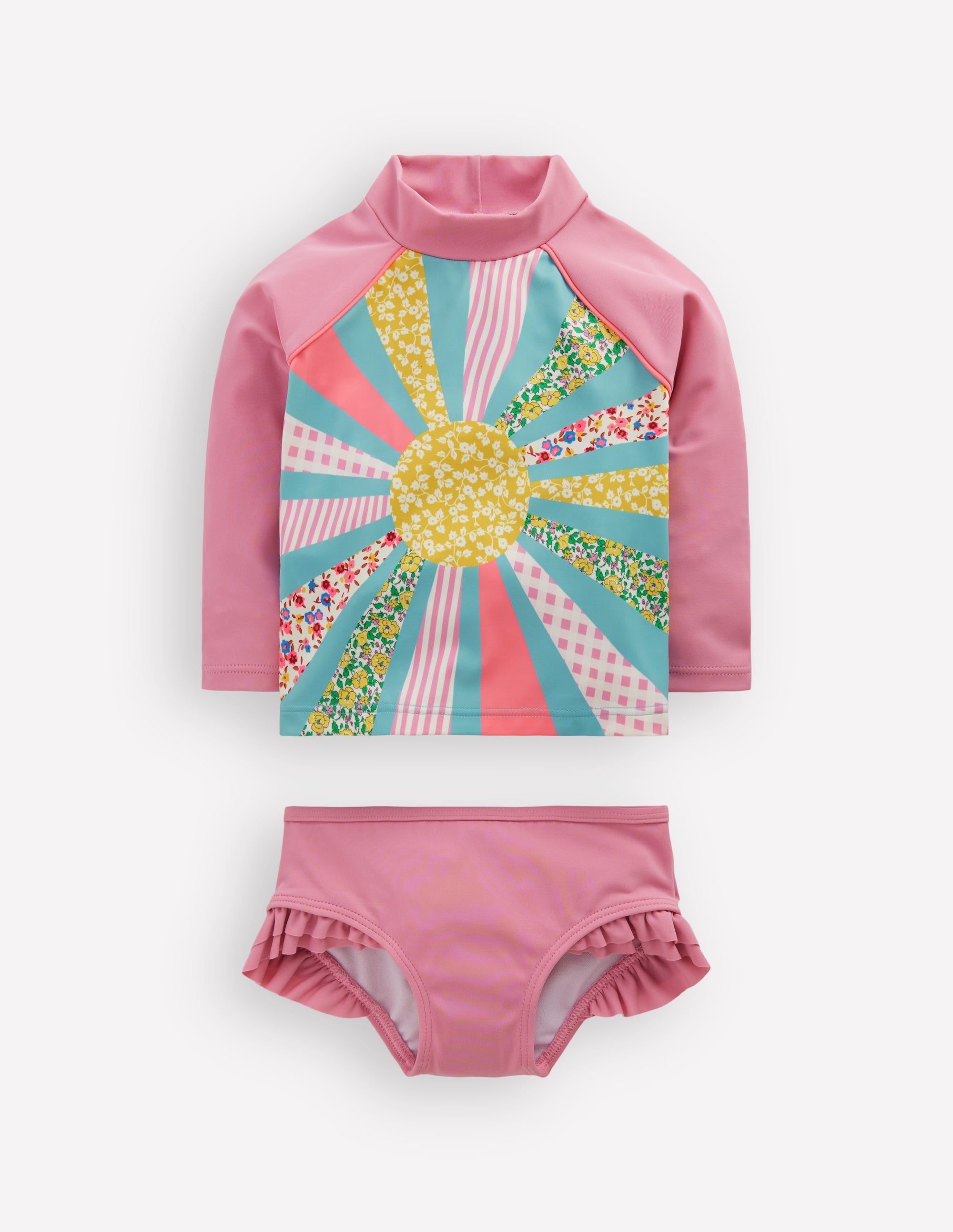 Logo Rash Vest Set-Pink Patchwork Sun - Image 1