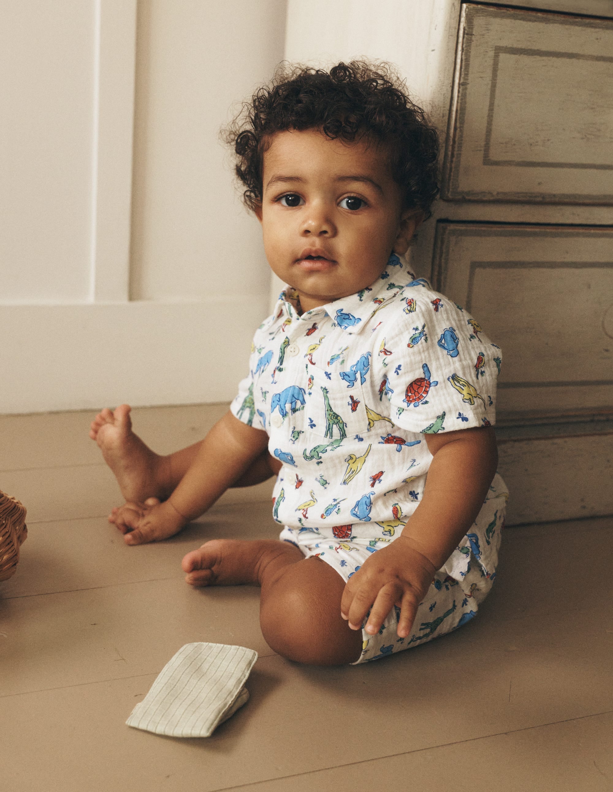Woven Shirt Play Set-Ivory Multi Jungle Animals - Image 4