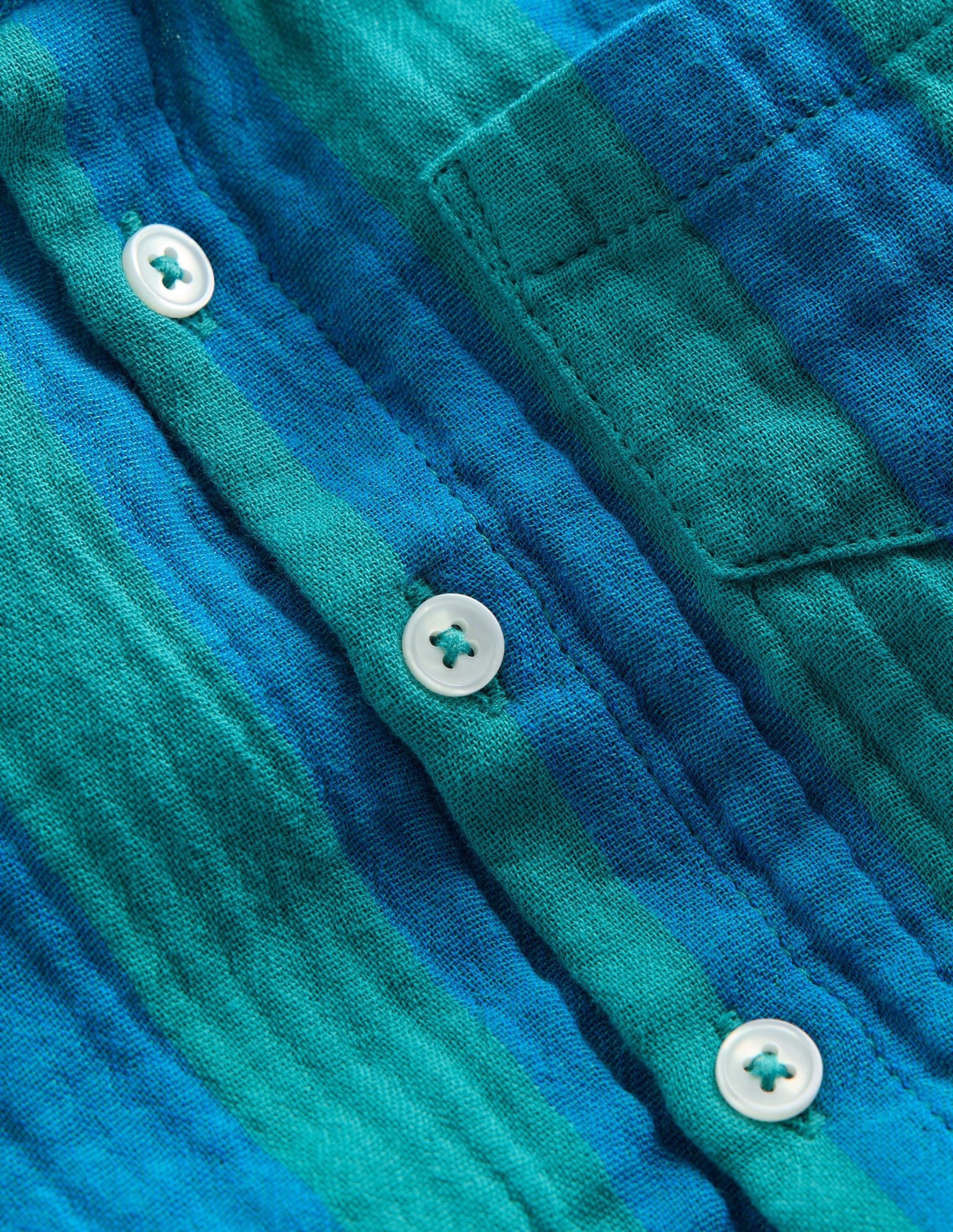 Woven Shirt Play Set-Blue and Green Stripe - Image 3