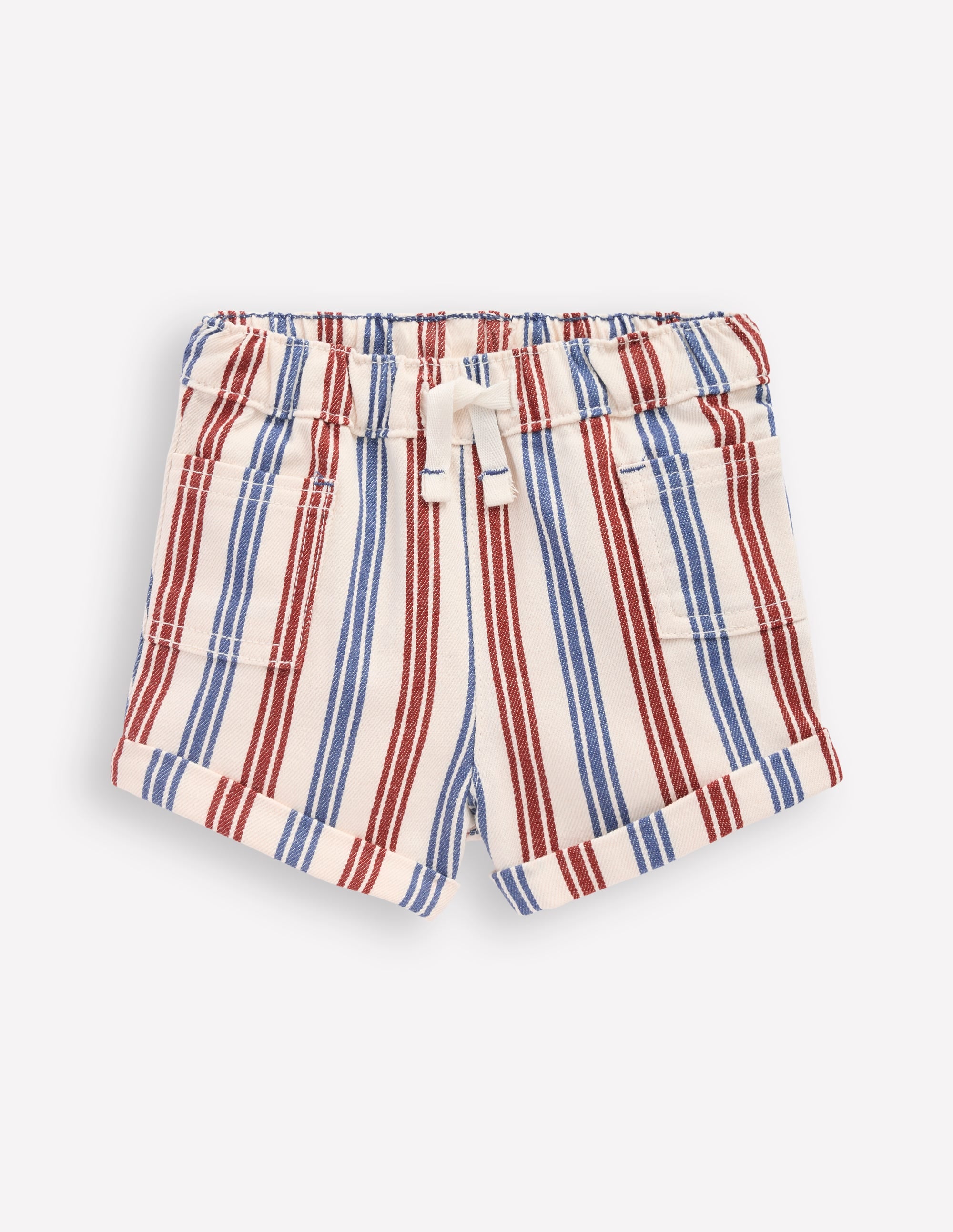 Boys Woven Shorts-Blue and Red Stripe - Image 1