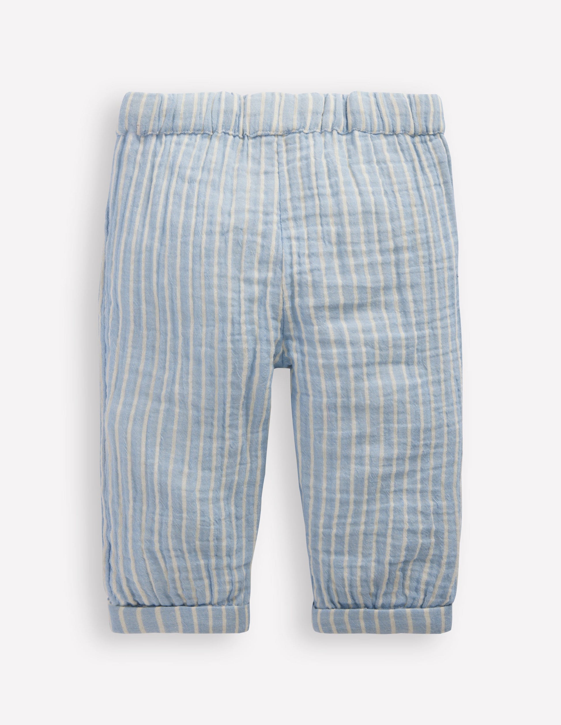 Double Cloth Trousers-Light Blue Stripe-2