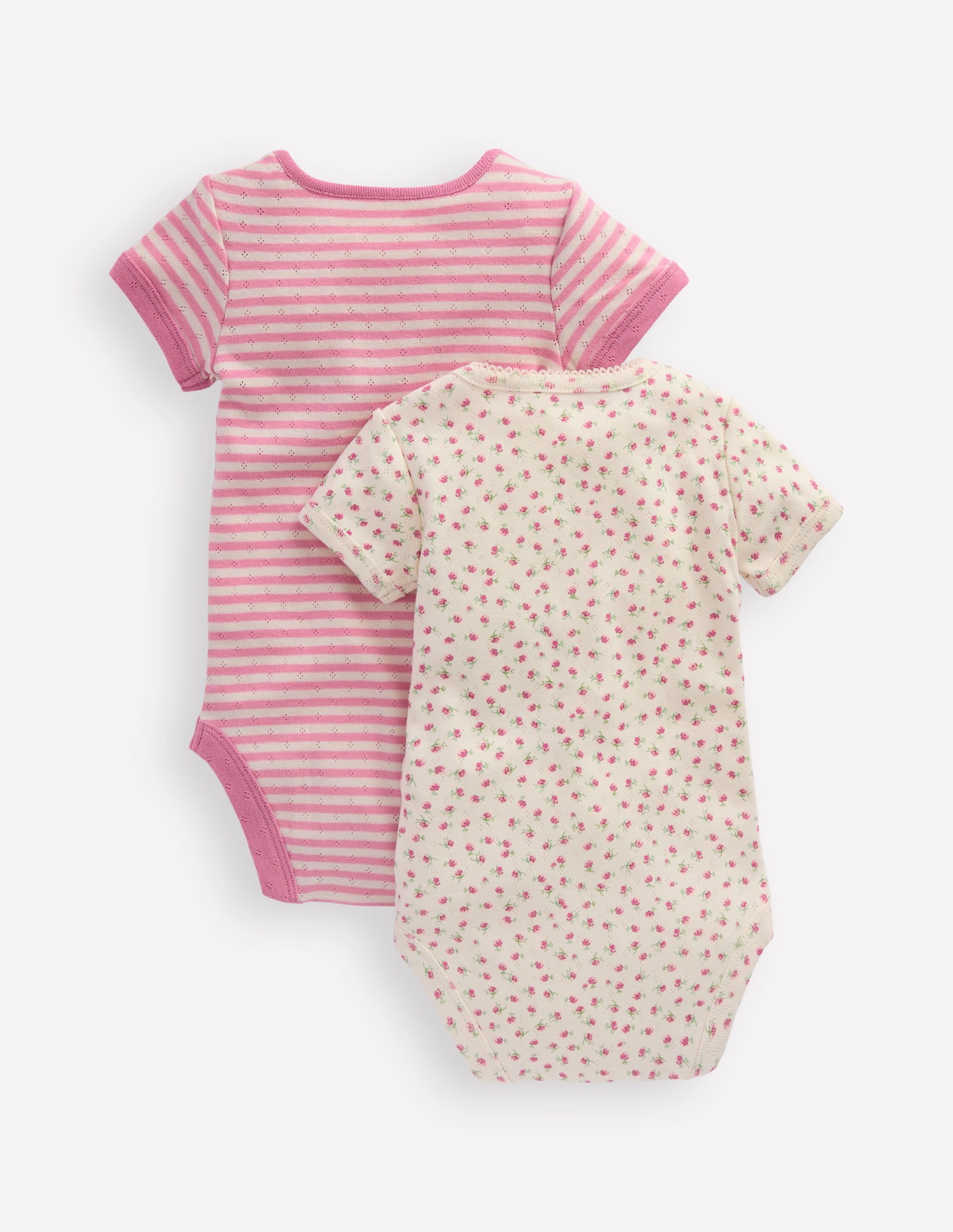 2-pack Pointelle Bodies-Pink Ditsy Rose - Image 2