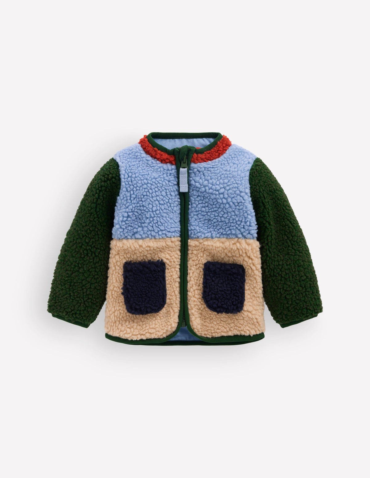 Cosy Borg Jacket-Colourblock - Image 1