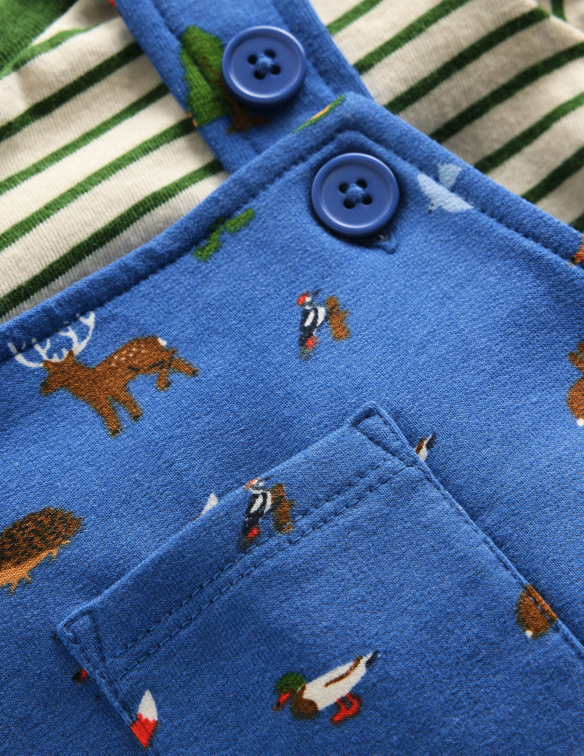 Jersey Dungarees Set-Blue Woodland - Image 3