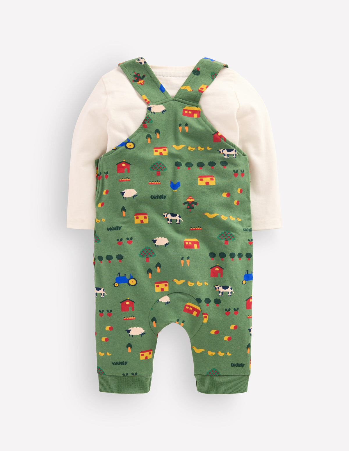 Jersey Dungarees Set-Green Farm-2