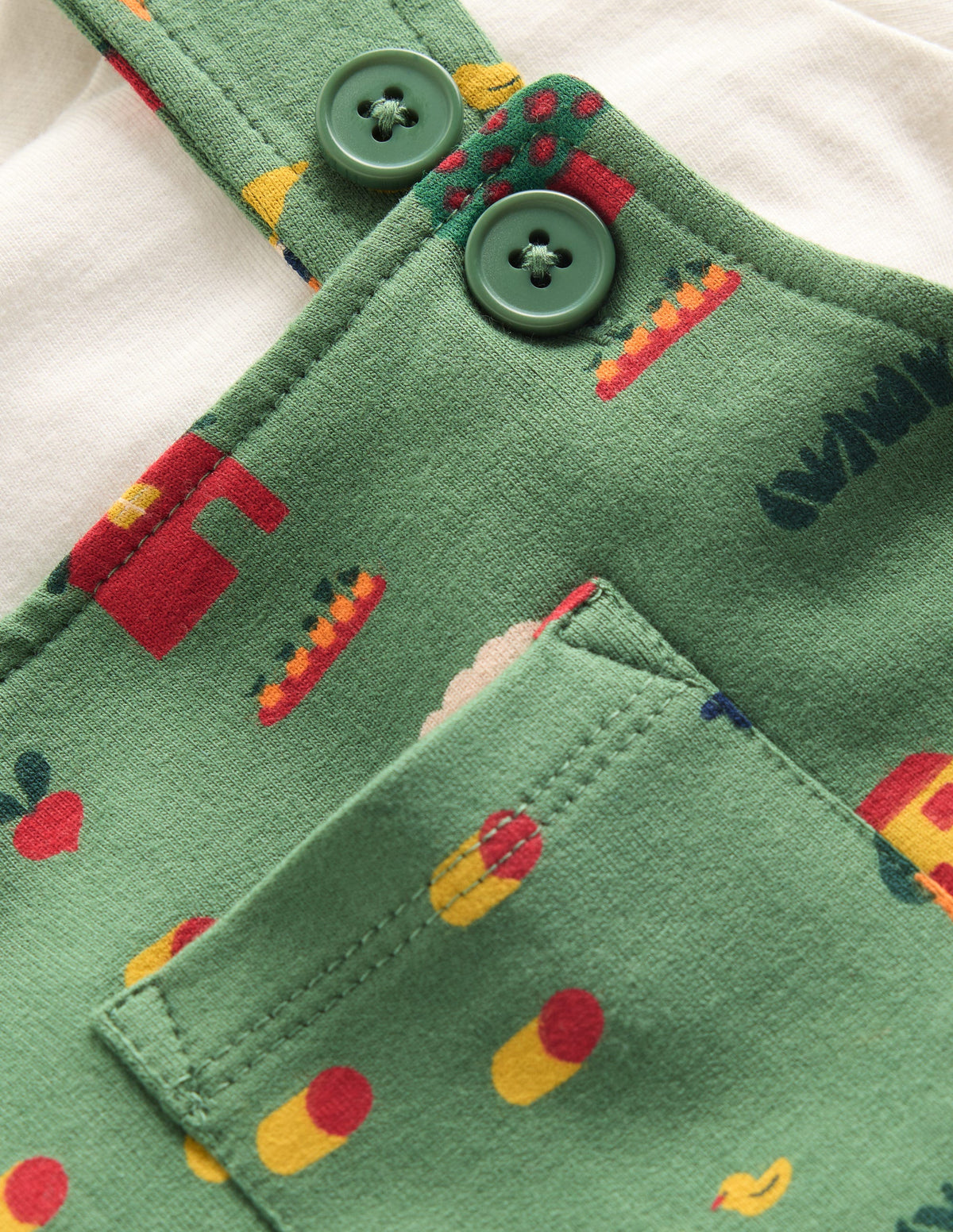 Jersey Dungarees Set-Green Farm - Image 3