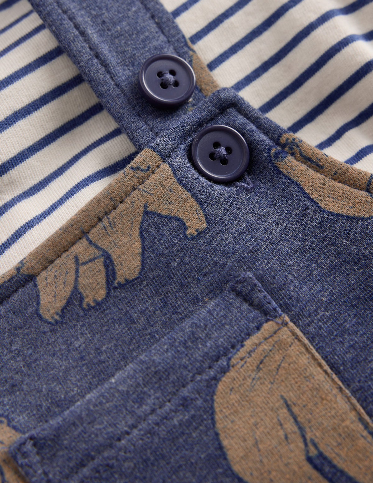 Jersey Dungarees Set-Navy Blue Baby Bears-2