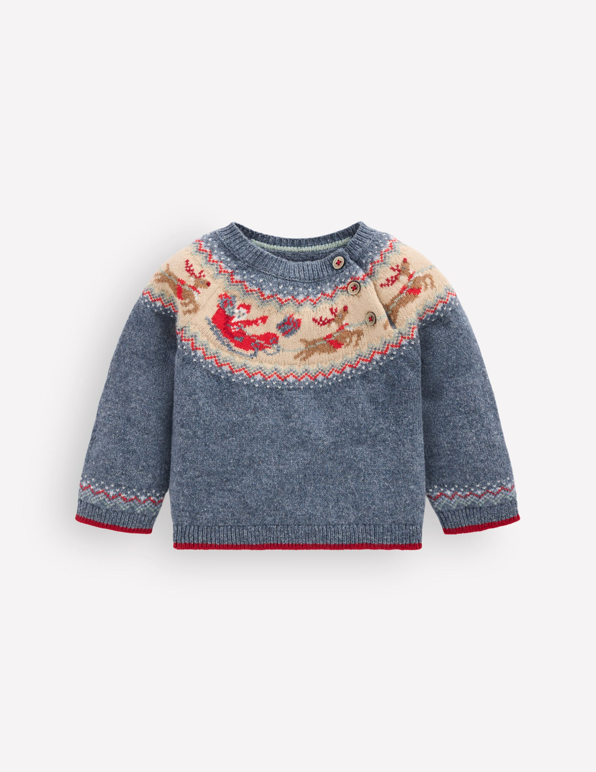 Fair isle Jumper-Denim Blue Marl Polar Post - Image 3