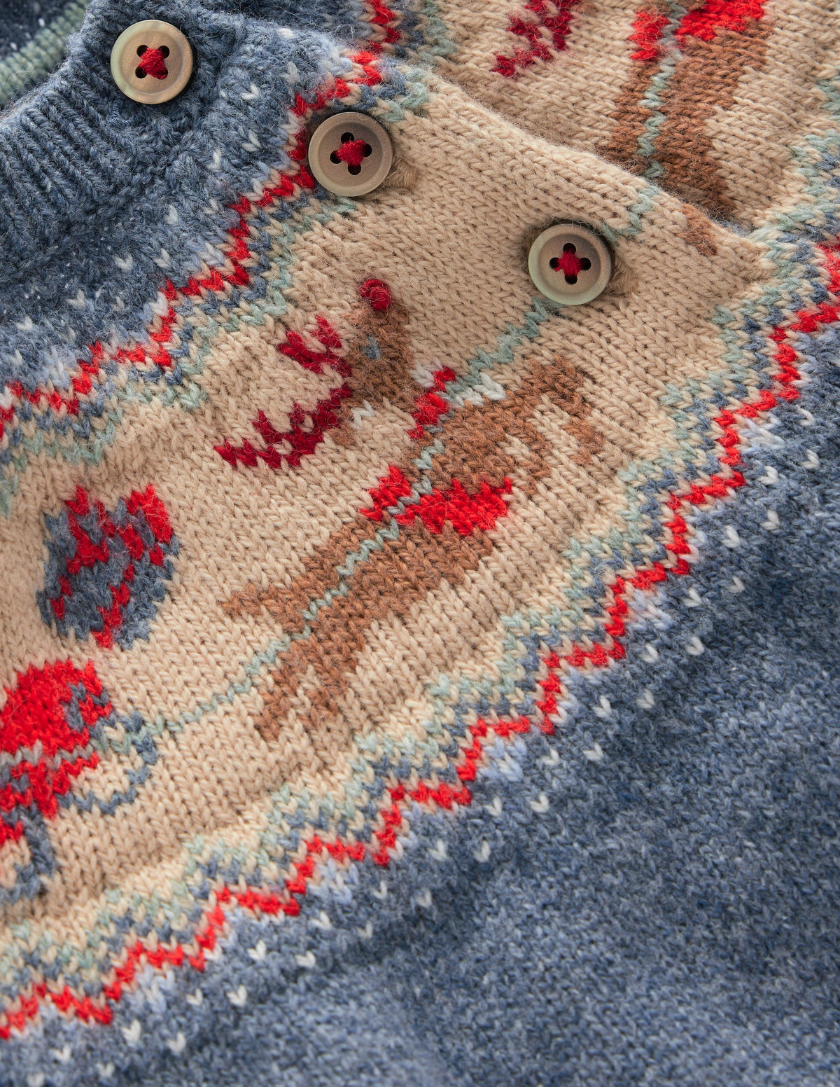 Fair isle Jumper-Denim Blue Marl Polar Post-2