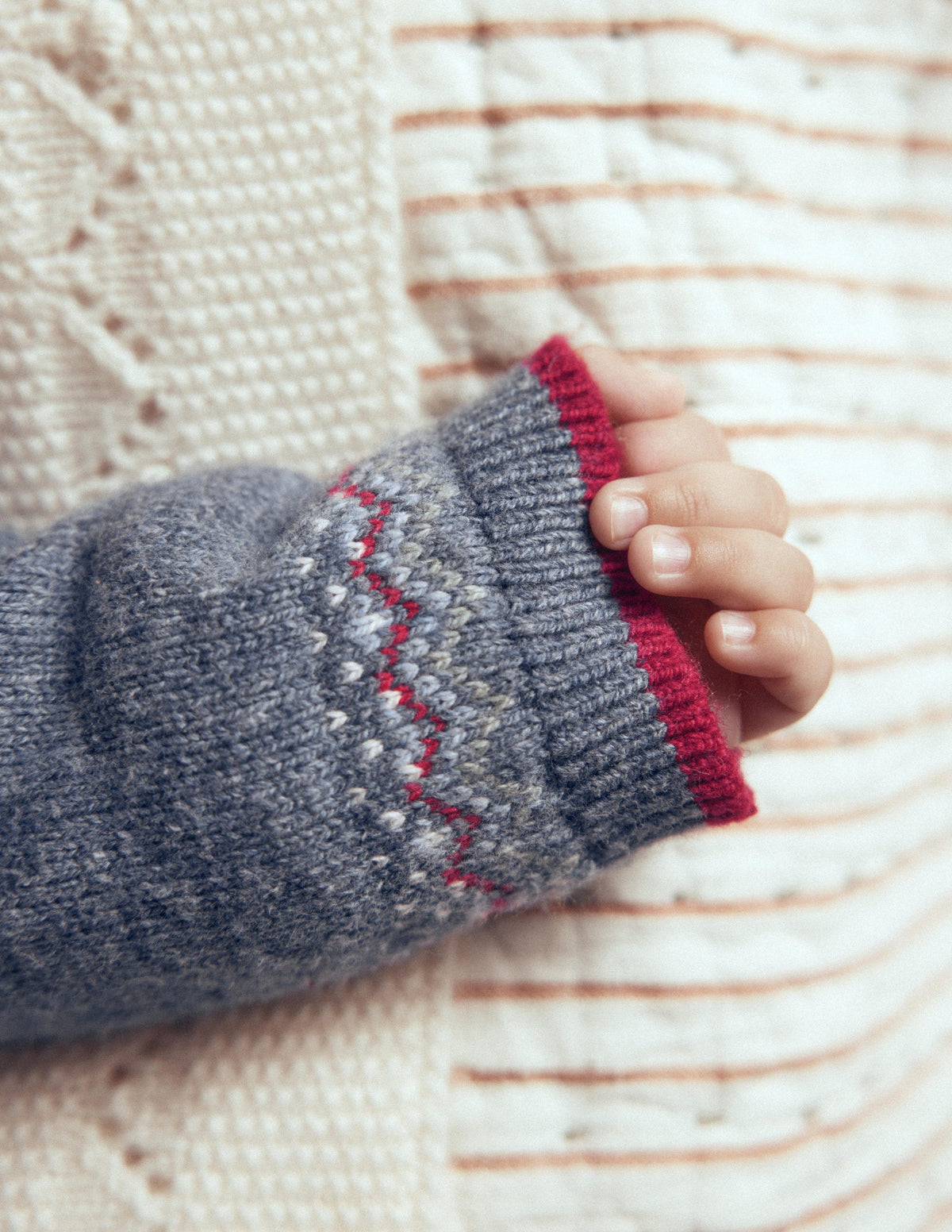 Fair isle Jumper-Denim Blue Marl Polar Post-2