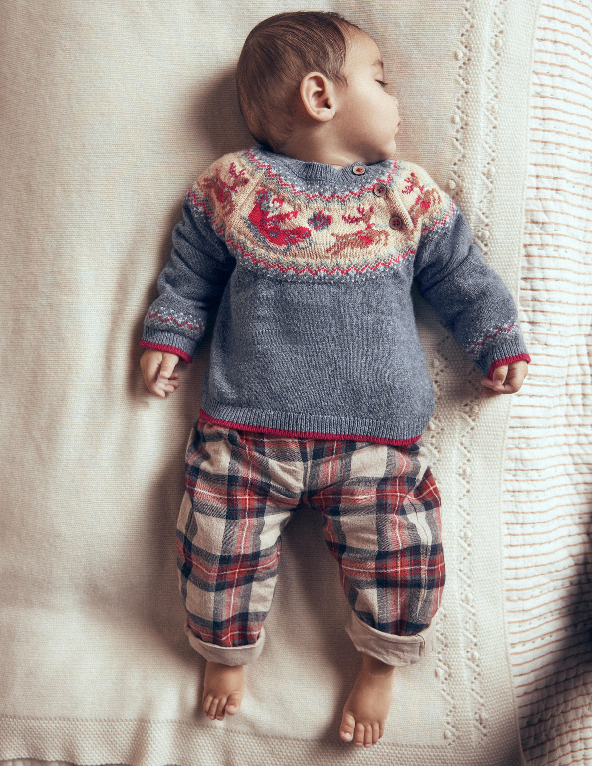 Fair isle Jumper-Denim Blue Marl Polar Post-3
