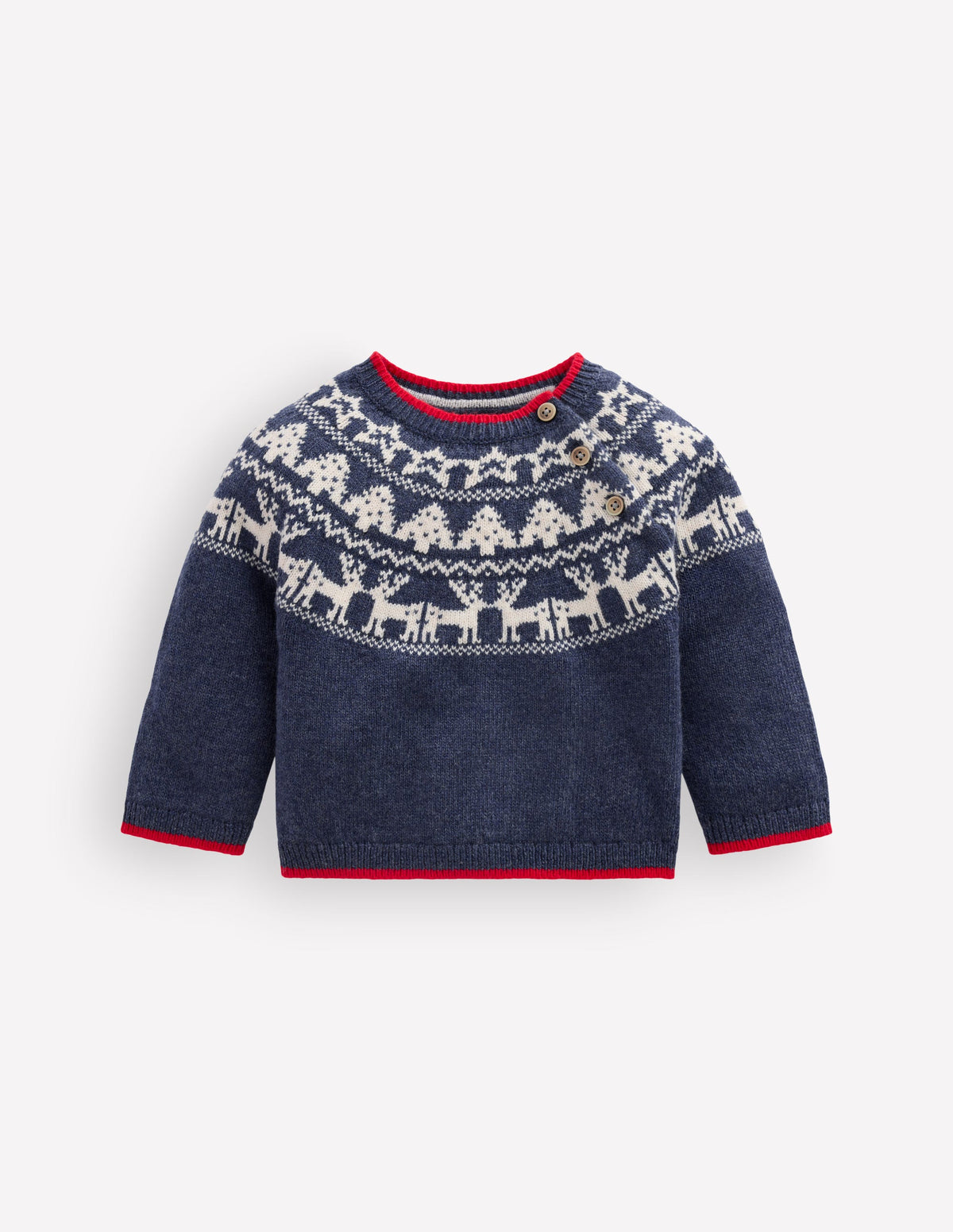 Fair isle Jumper-College Navy Marl Festive - Image 1