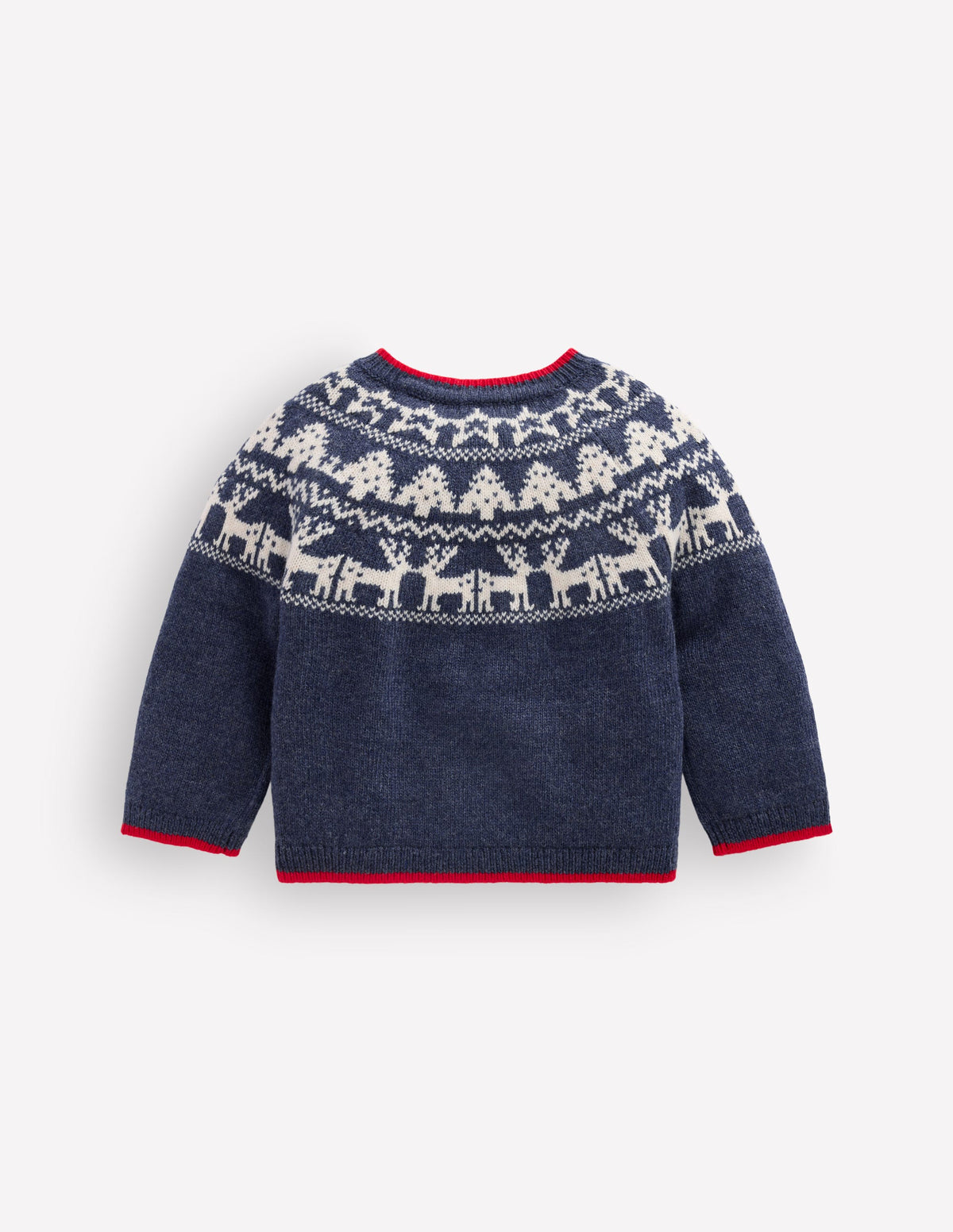 Fair isle Jumper-College Navy Marl Festive - Image 2