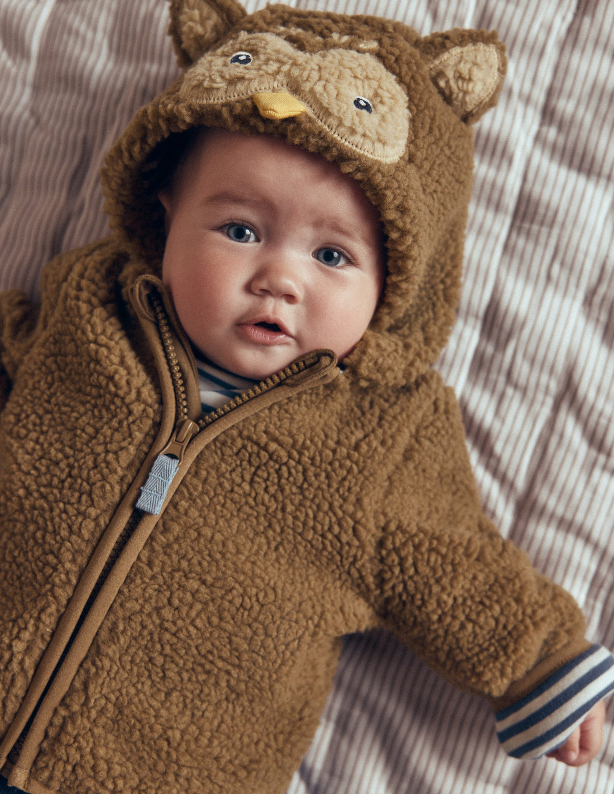 Novelty Cosy Borg Jacket-Brown Owl-1