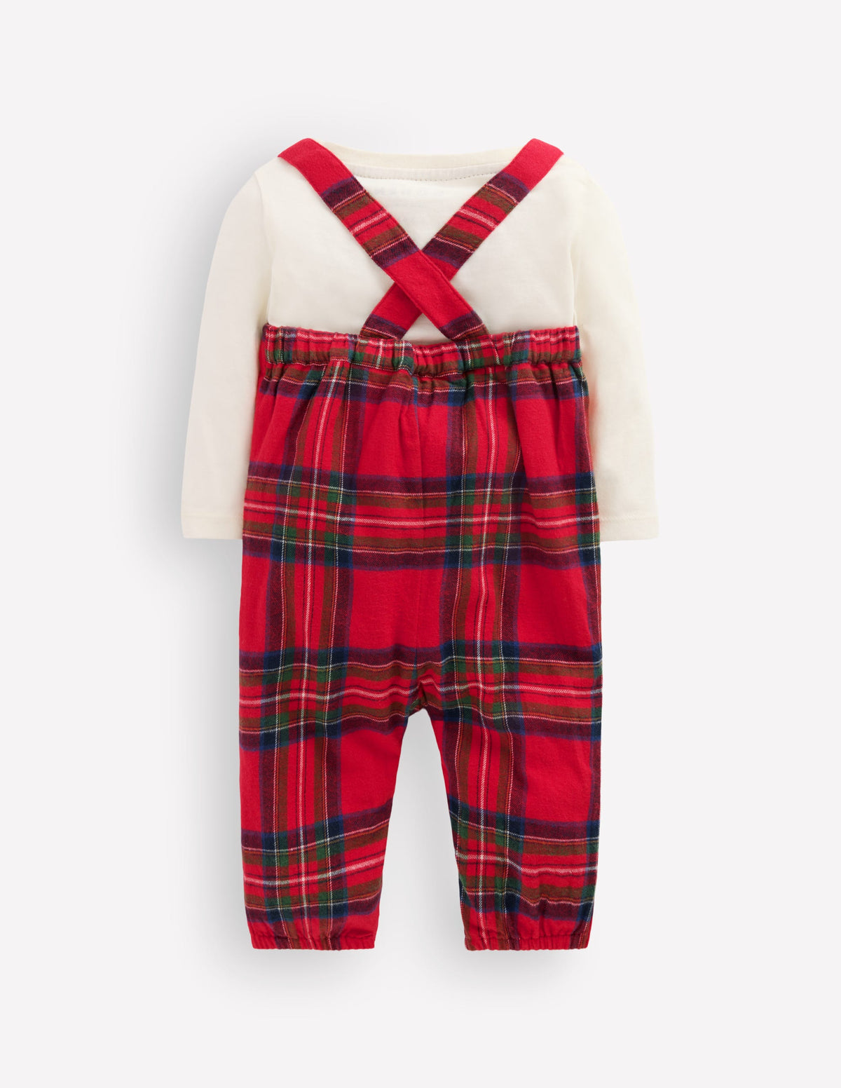 Front Pocket Romper Set-Red Family Check - Image 3