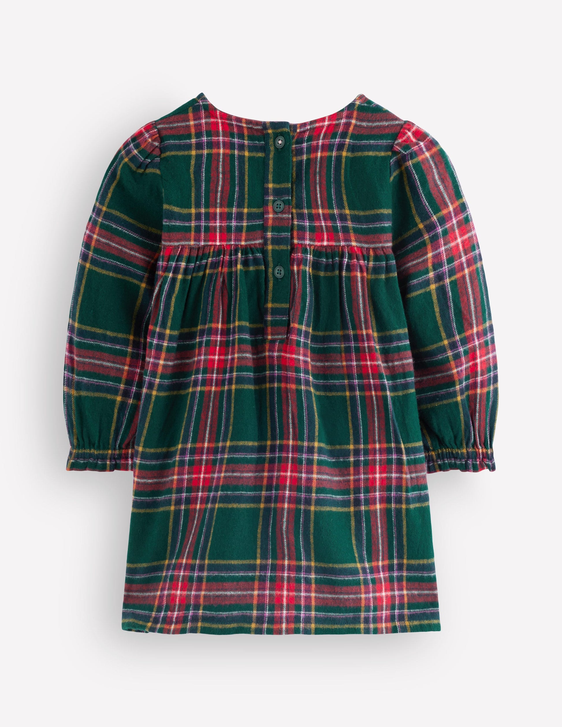 Smocked Occasion Dress-Green Family Check-6