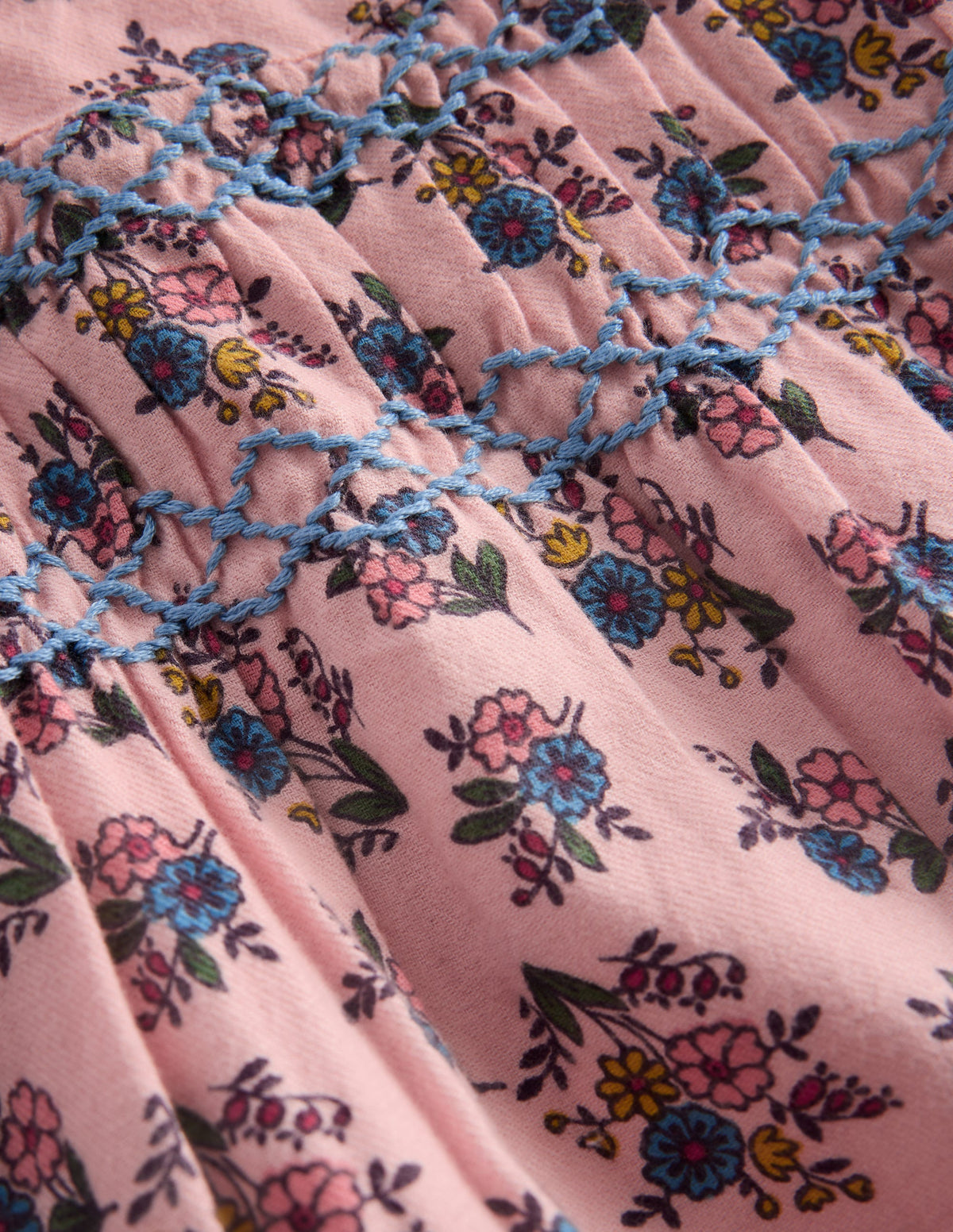 Smocked Occasion Dress-Pink Sprouting Garden-4