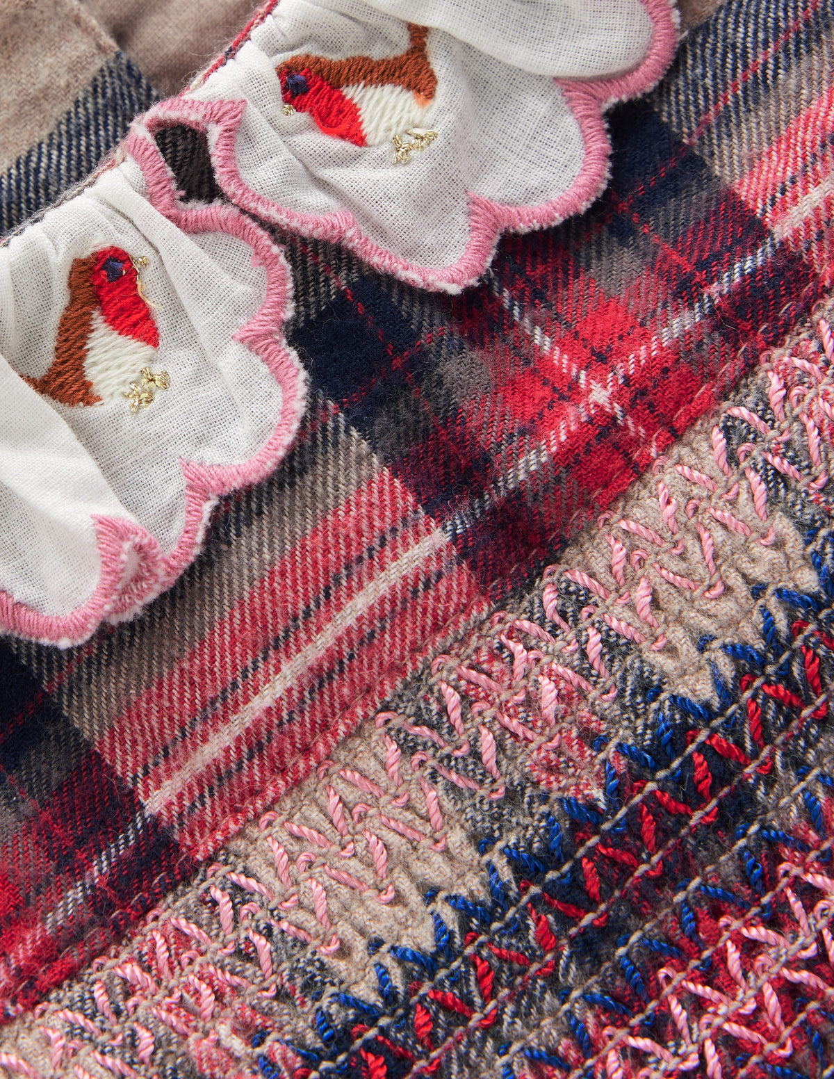Smocked Party Dress-Oatmeal Check - Image 2