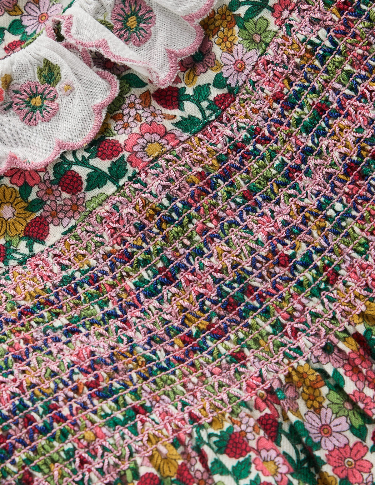 Smocked Party Dress-Multi Floral-2
