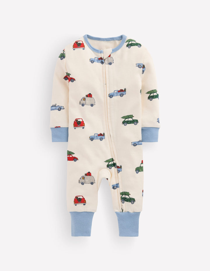All-in-One Jersey Romper-Festive Cars
