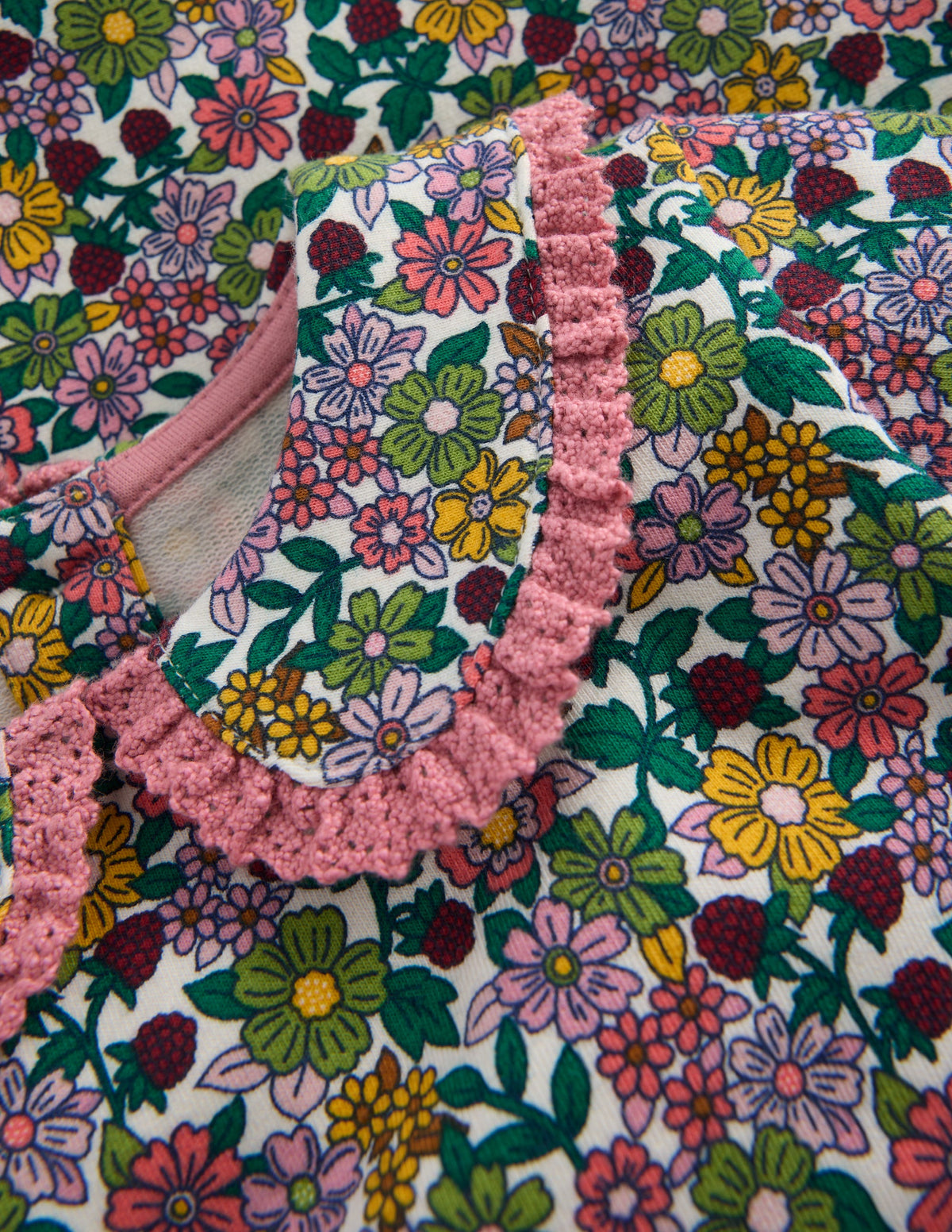 Pretty Collar Sweat Set-Raspberry Floral-2