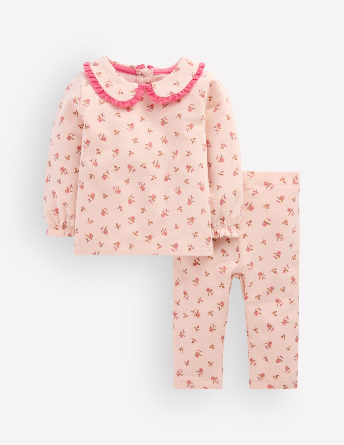 Pretty Collar Sweat Set-Botanic Pink Ditsy Floral - Image 3