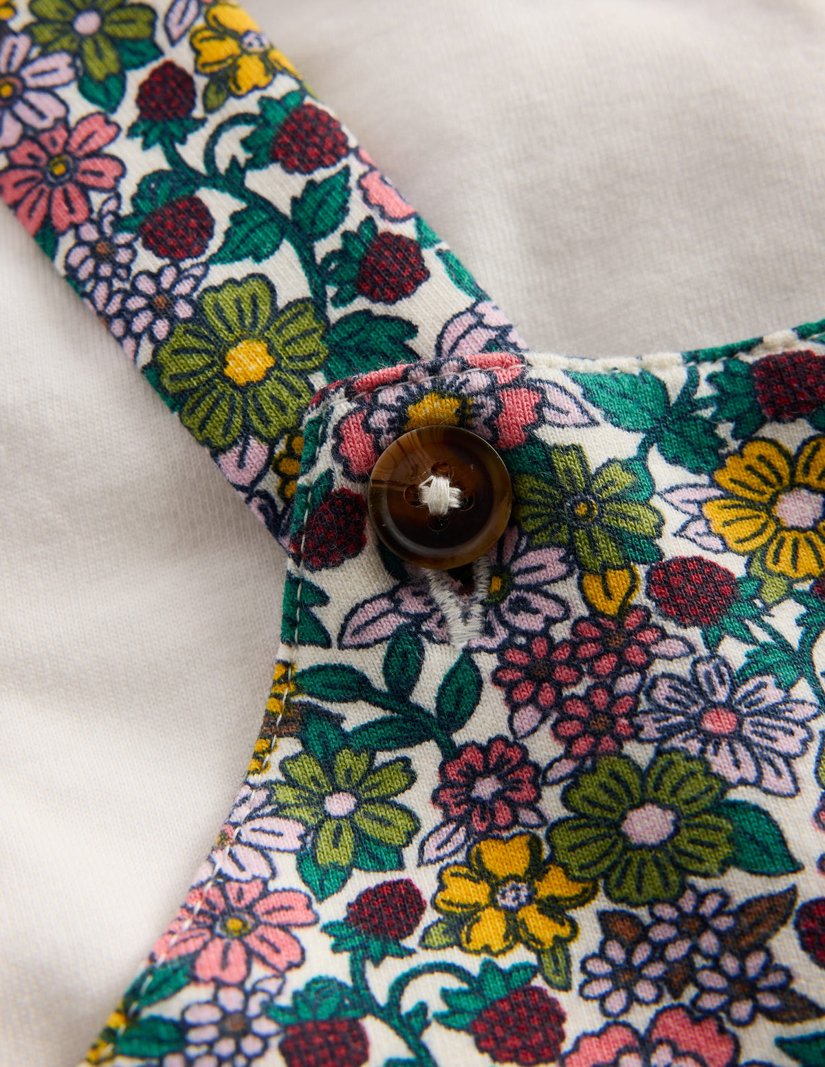Jersey Dungarees Set-Raspberry Multi Floral - Image 2
