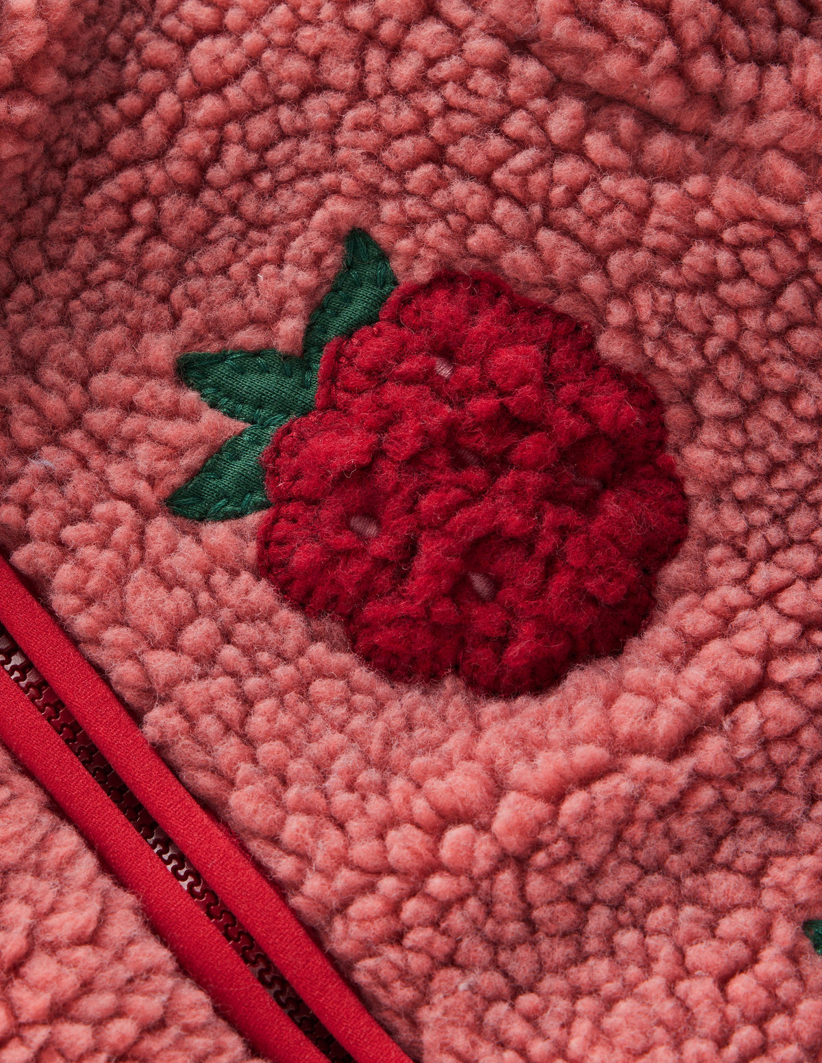 Cosy Borg Jacket-Rose Blackberry Applique-7