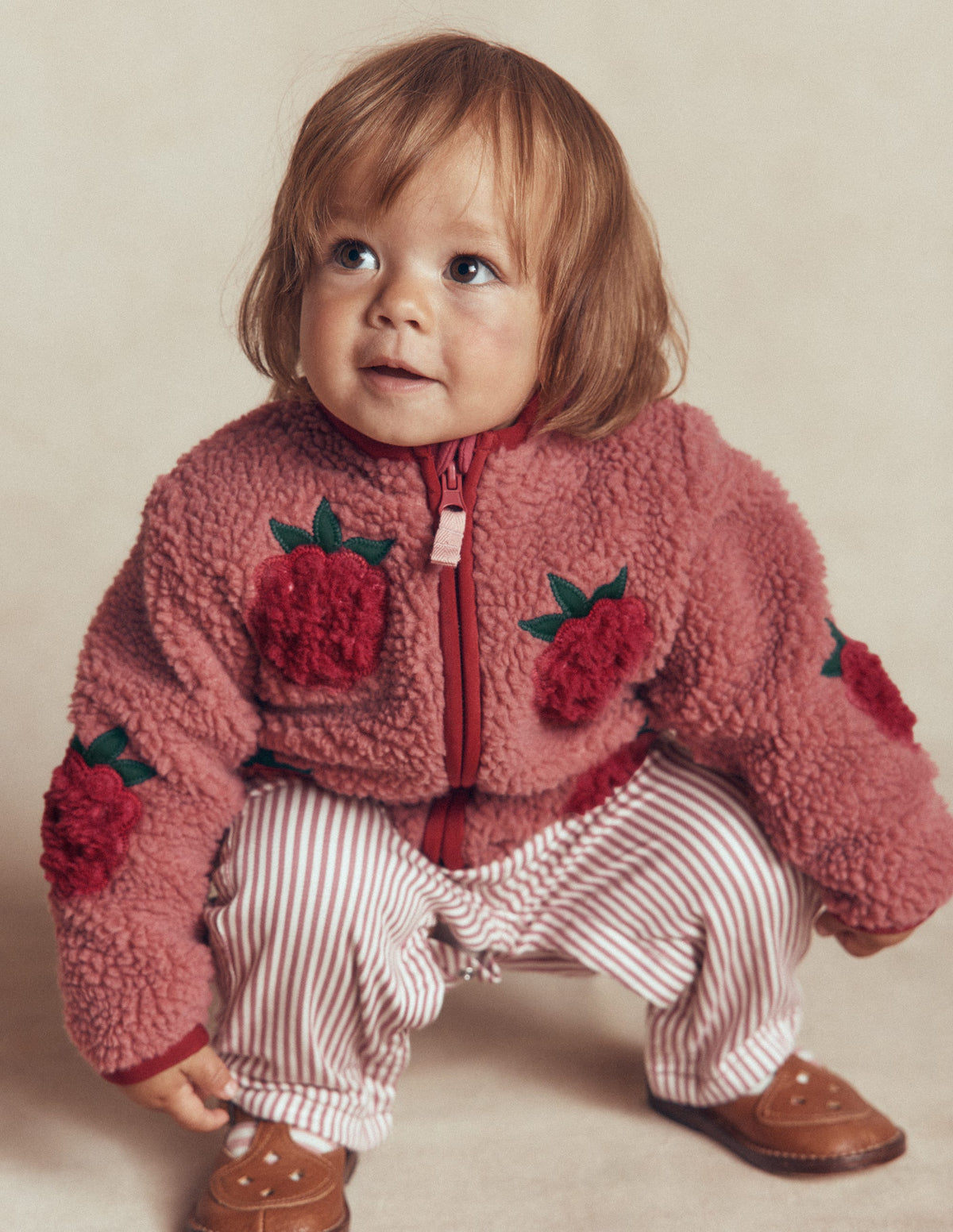 Cosy Borg Jacket-Rose Blackberry Applique - Image 2