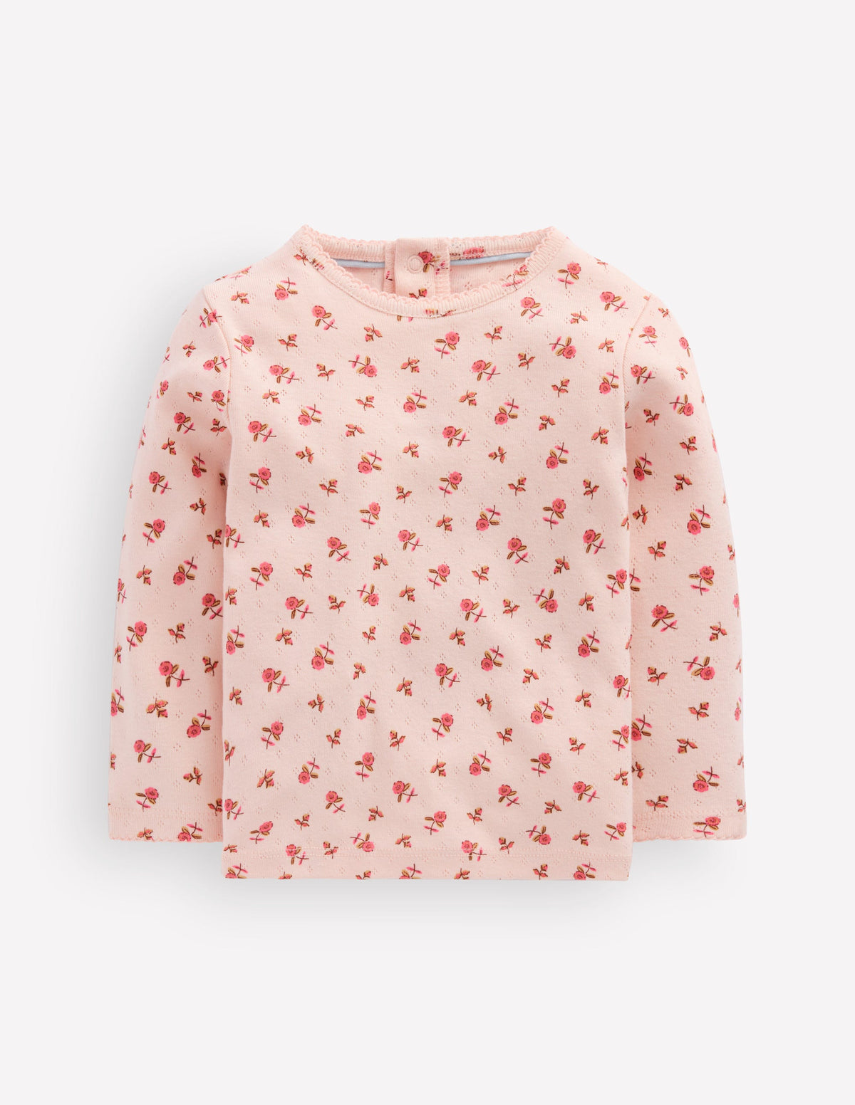 Cotton Pointelle Top-Botanic Pink Ditsy Floral-1