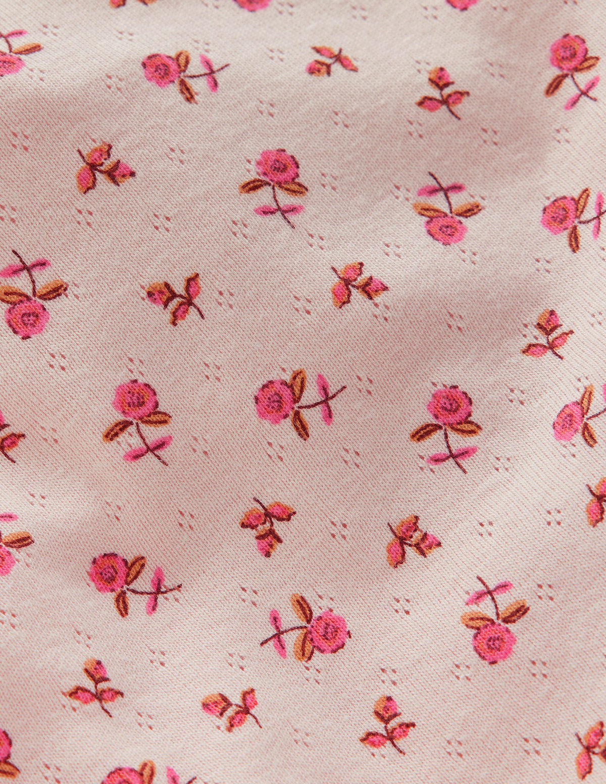 Cotton Pointelle Top-Botanic Pink Ditsy Floral - Image 2