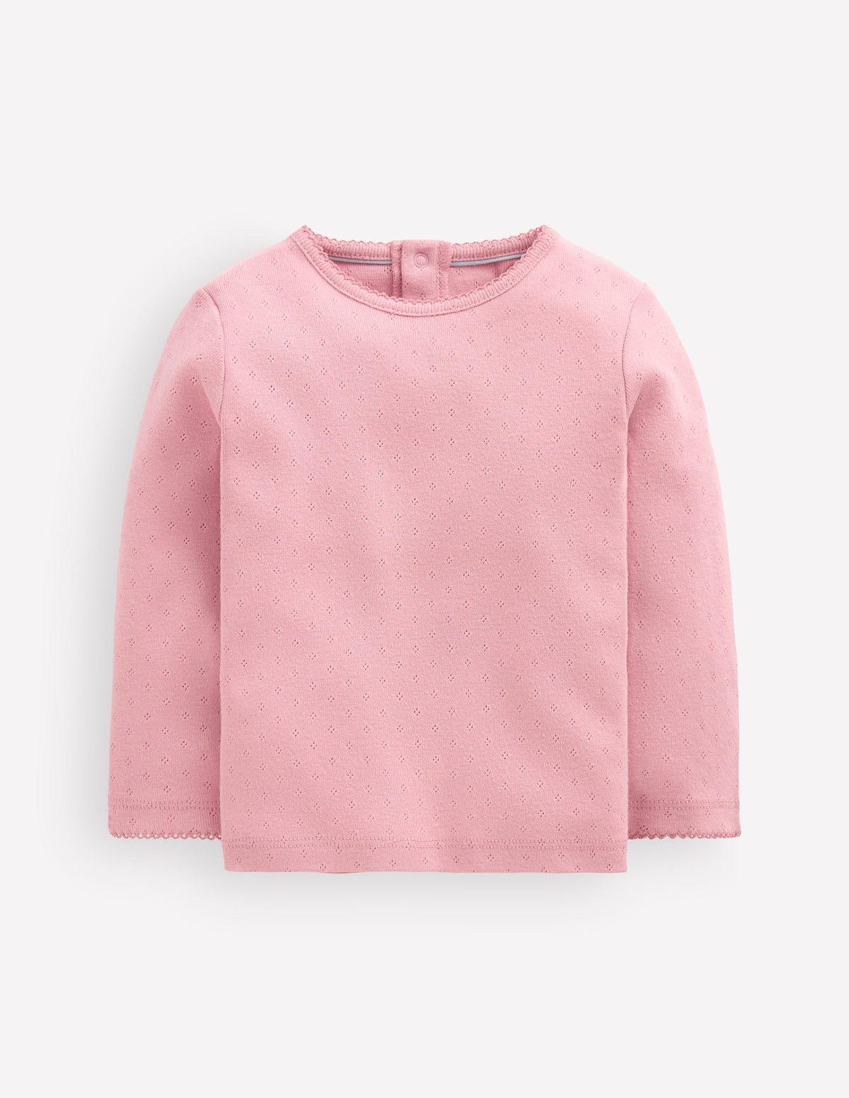Cotton Pointelle Top-Pink - Image 1
