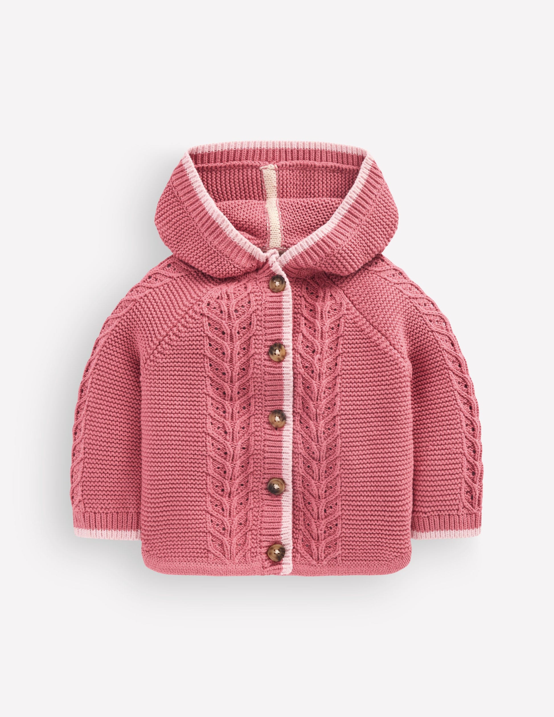 Pretty Cotton Knitted Jacket-Dusty Rose-1