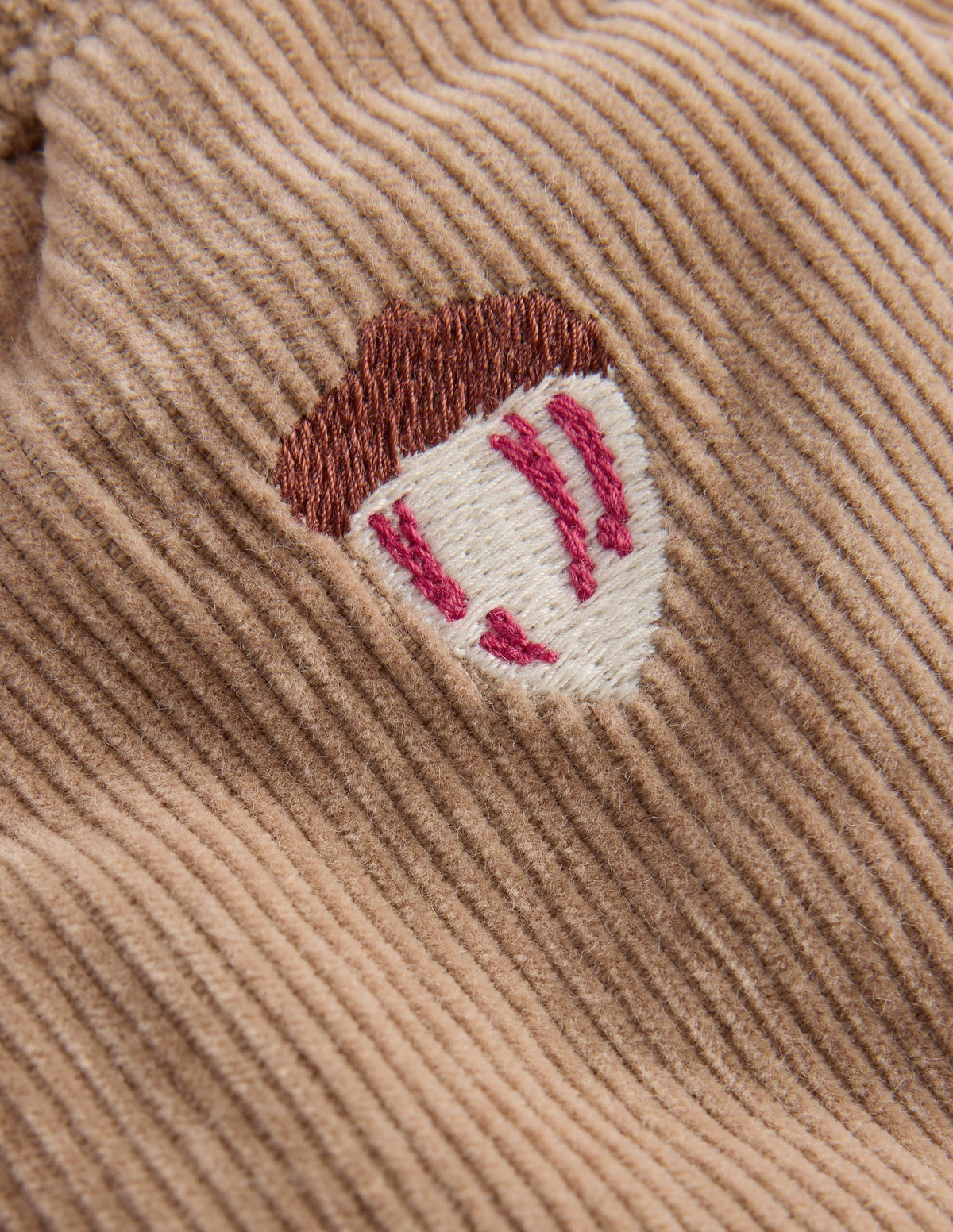 Cotton Cord Trousers-Embroidered Taupe - Image 3