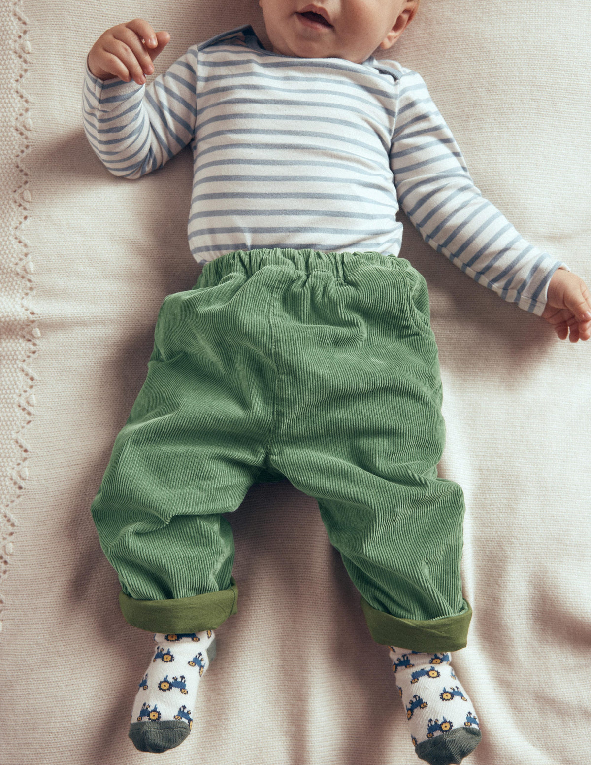 Cotton Cord Trousers-Green - Image 1