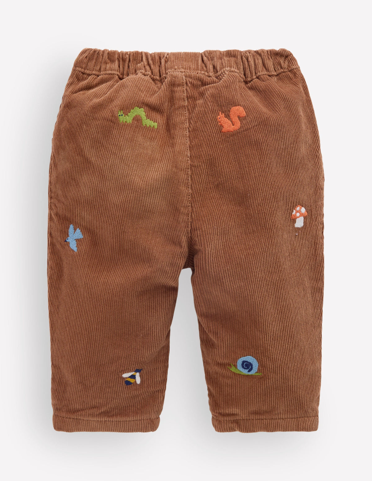 Cotton Cord Trousers-Embroidered Taupe - Image 3