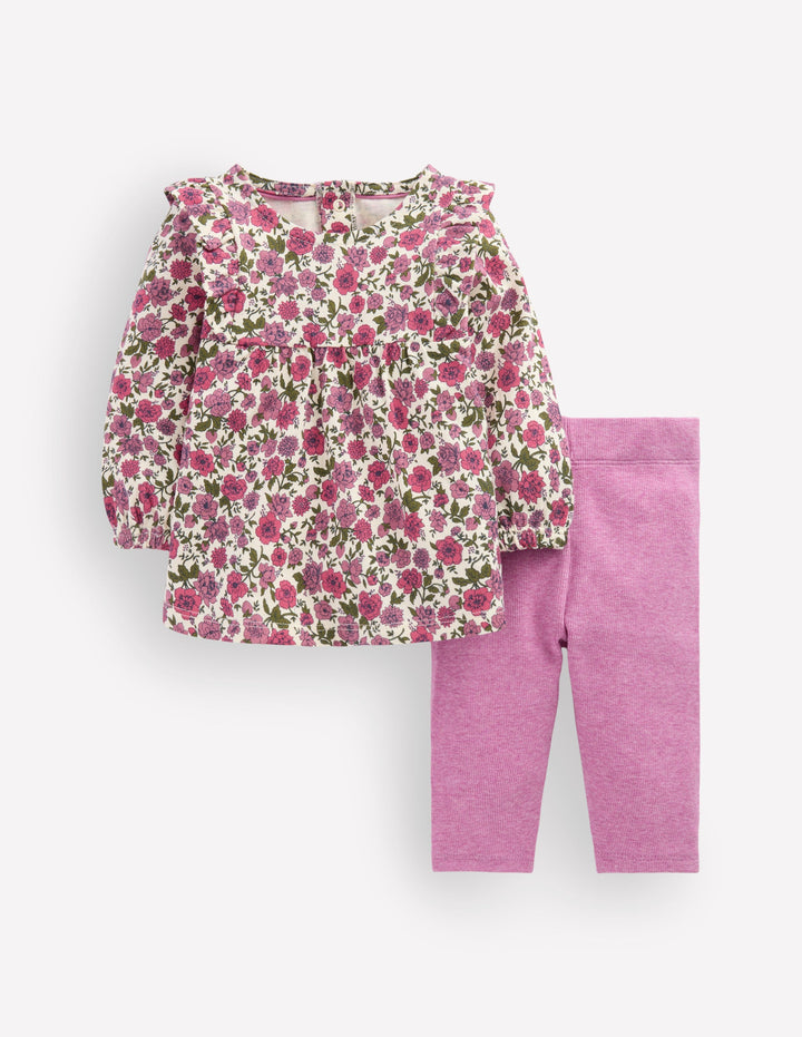 Jersey Tunic Set-Vintage Pink Flowerbed