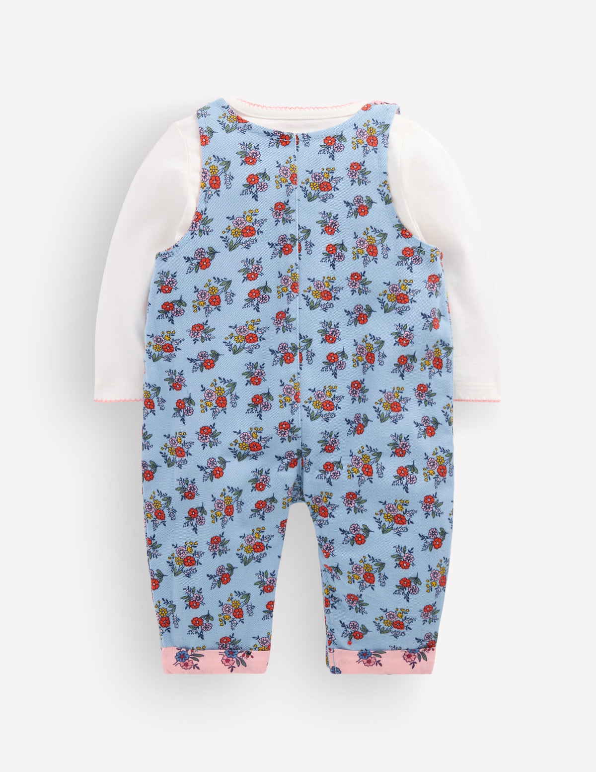 Woven Dungarees Set-Blue Sprouting Garden-2