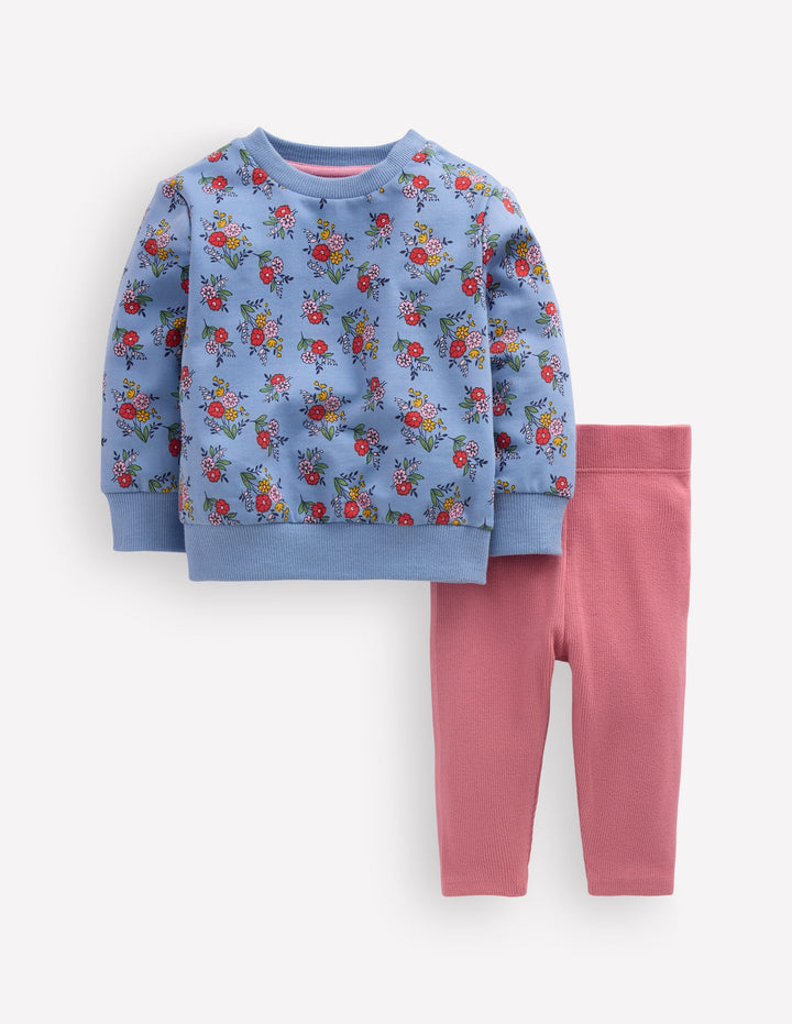 Sweatshirt & Legging Set-Blue Sprouting Garden